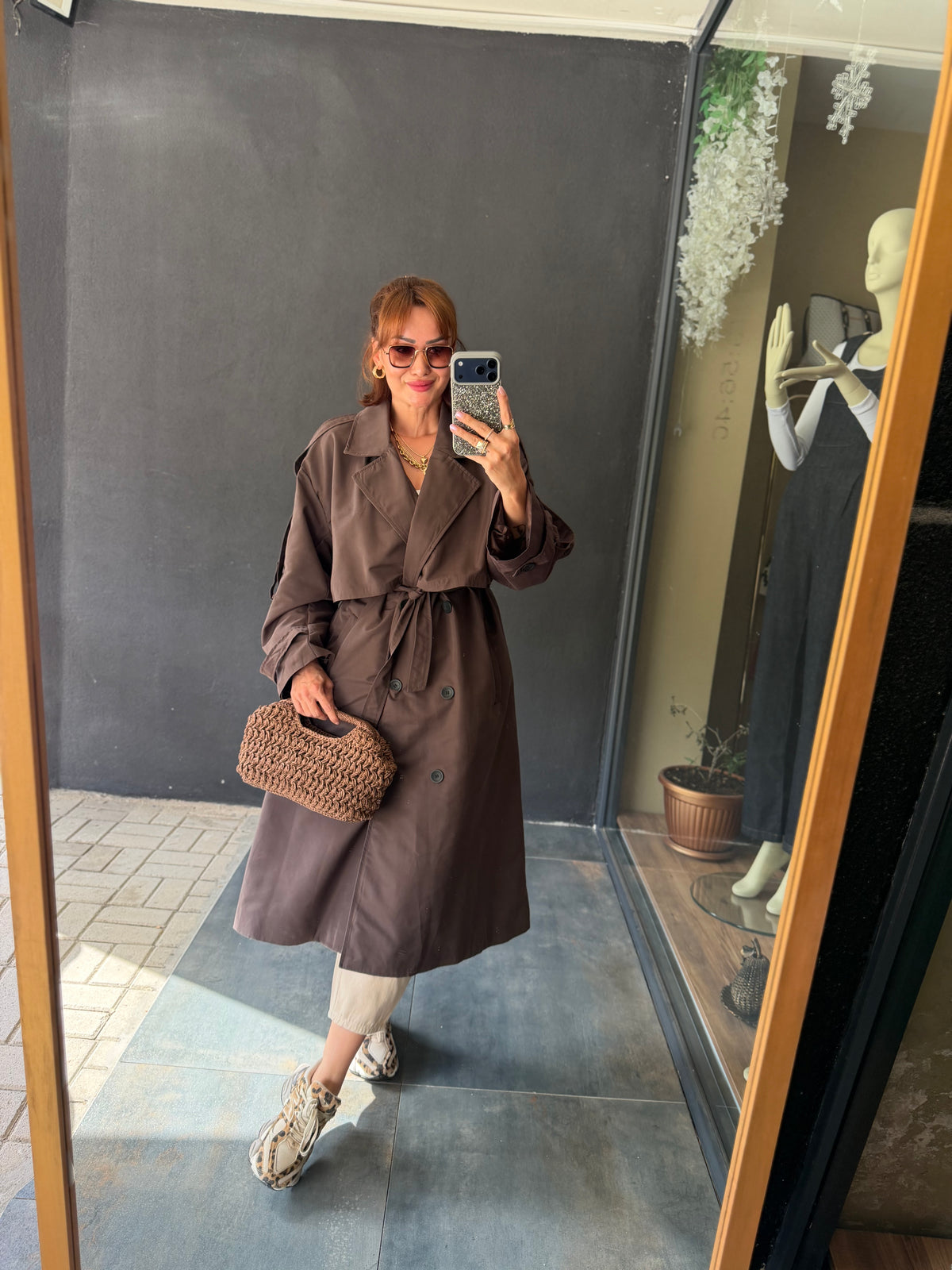 Alveron Kahve Oversize Trenchcoat