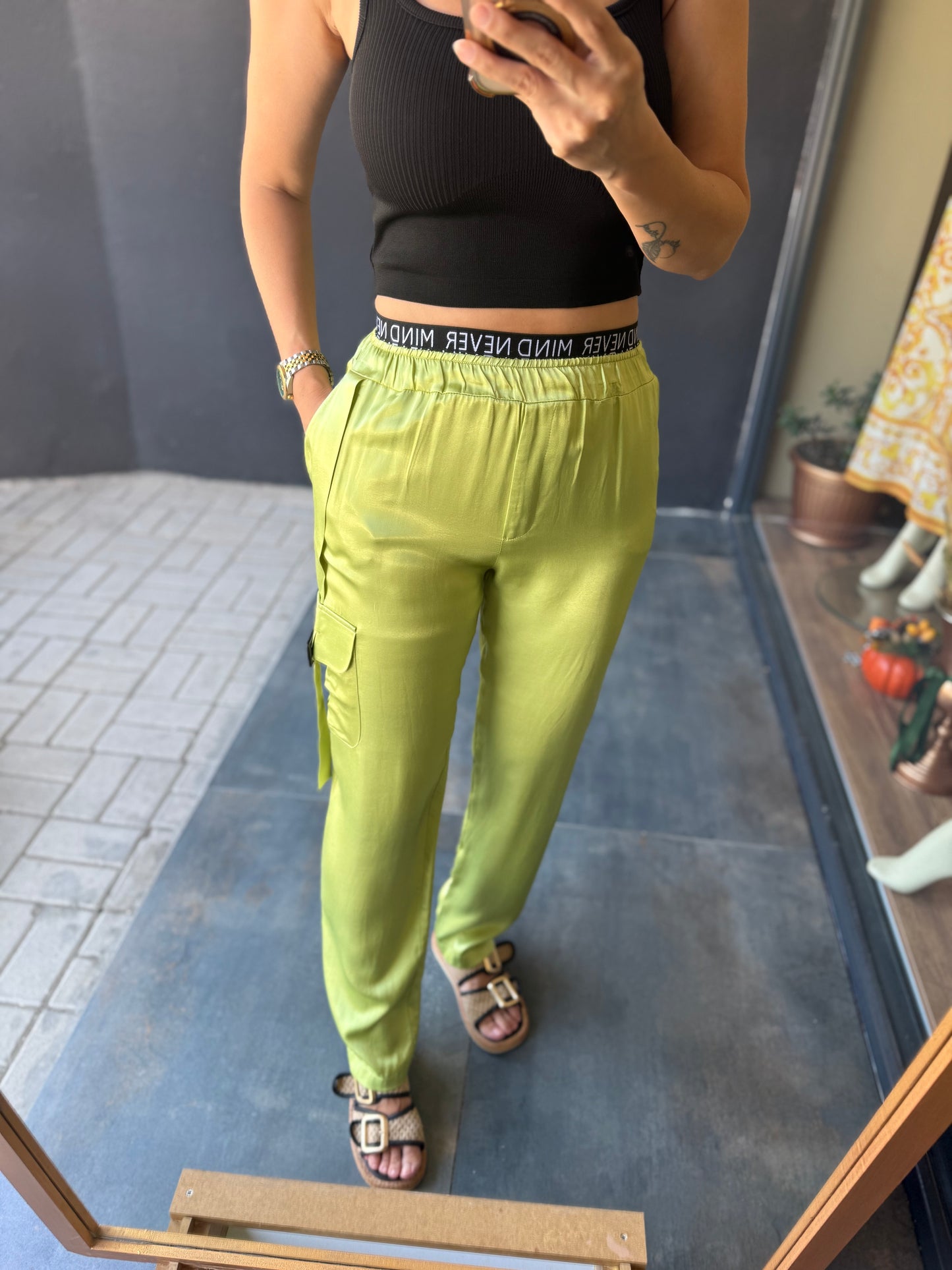 Farmy Yeşil Pantolon & Crop Takım