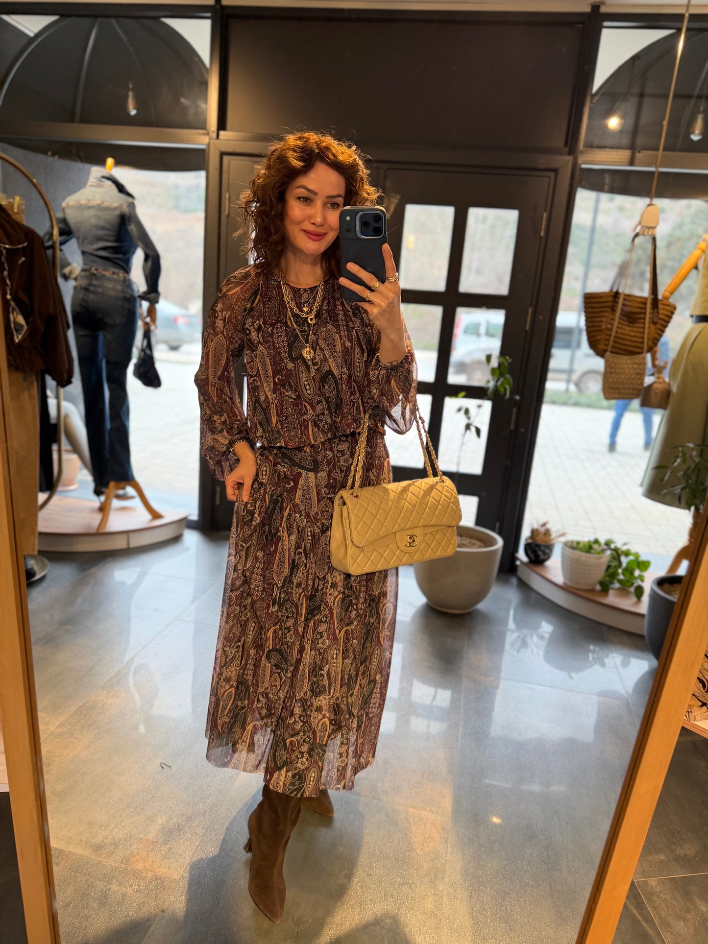 Write Vintage Etnik Şifon Takım