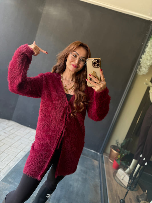 Wouy Bordo Yumoş Hırka