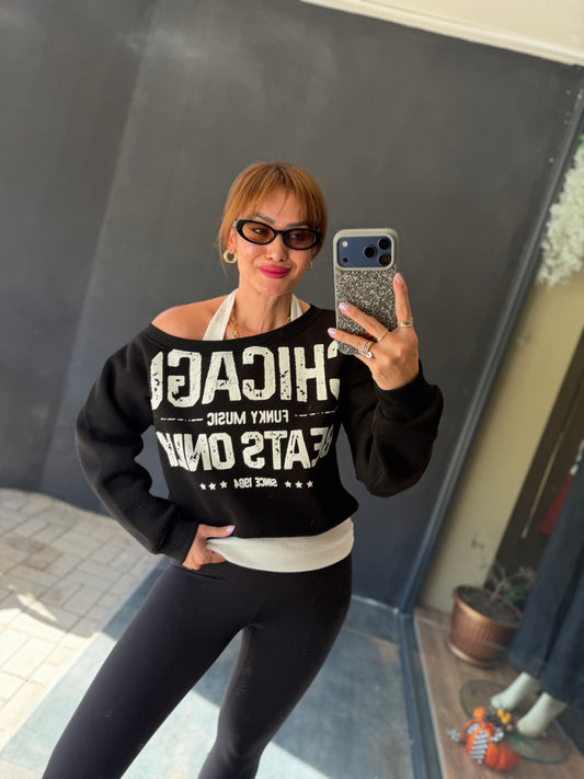 Chicago Siyah Sweatshirt