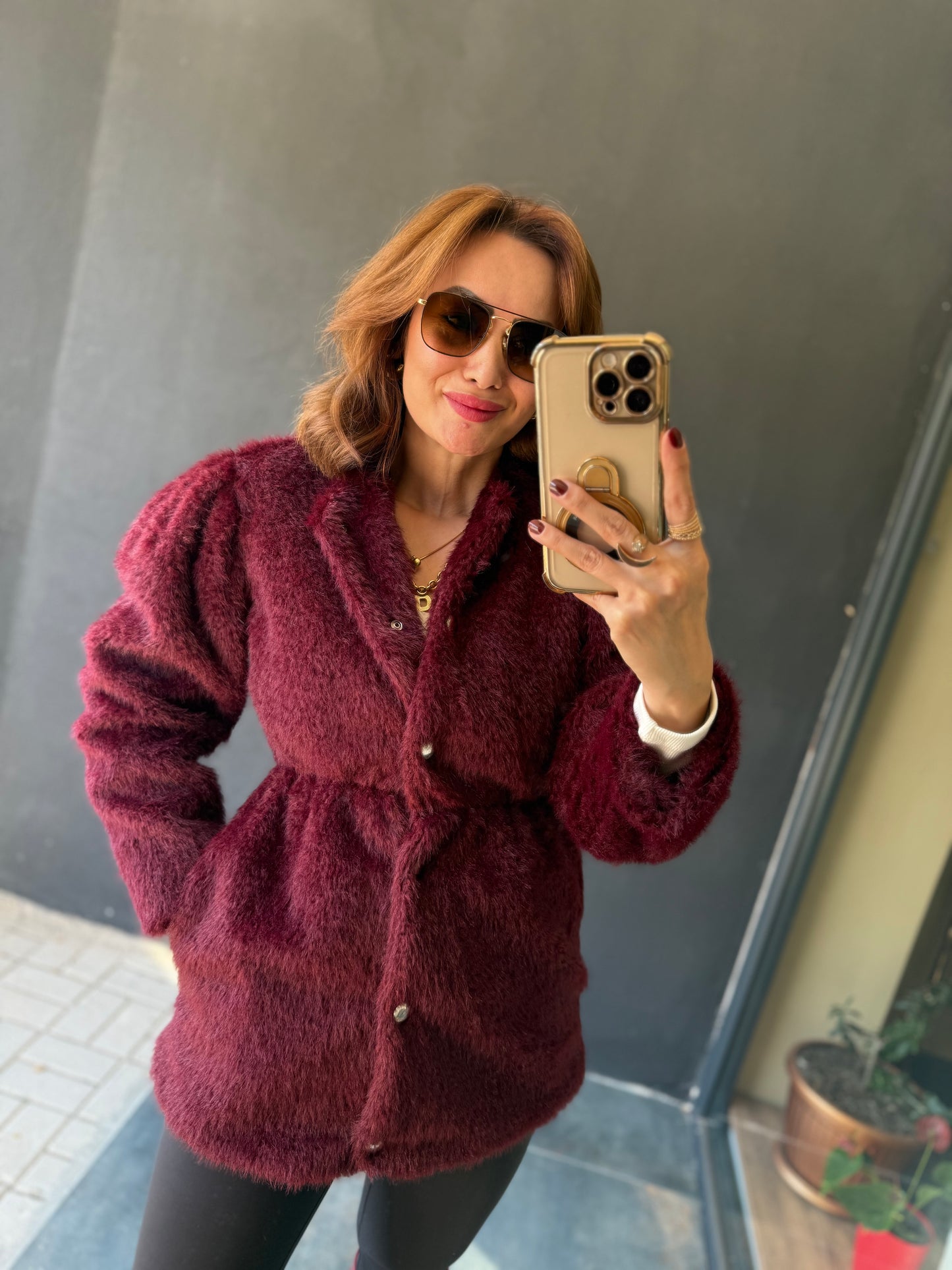 Paris Bordo Premium Kürk