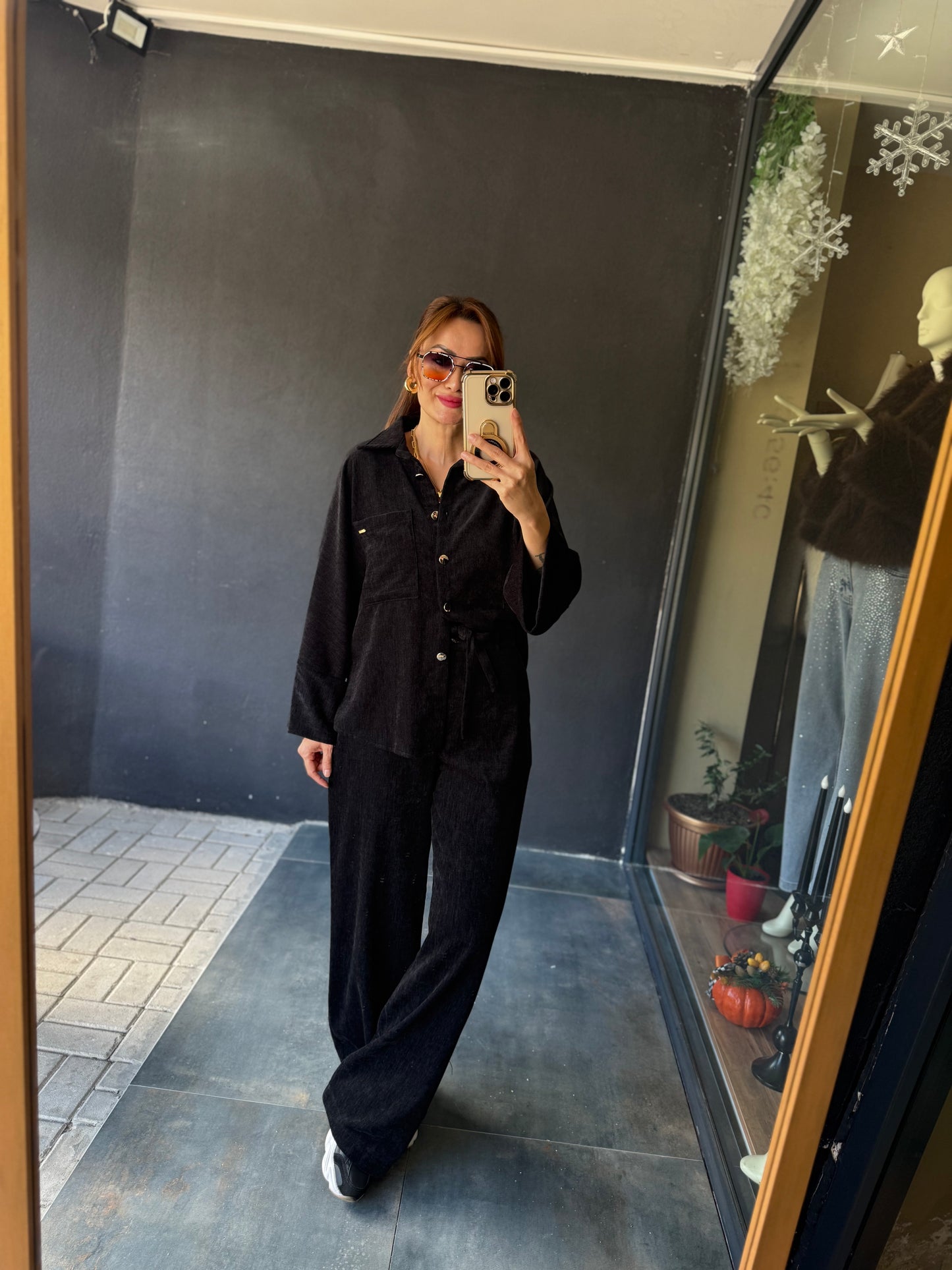 Doriko Siyah Kadife Takım