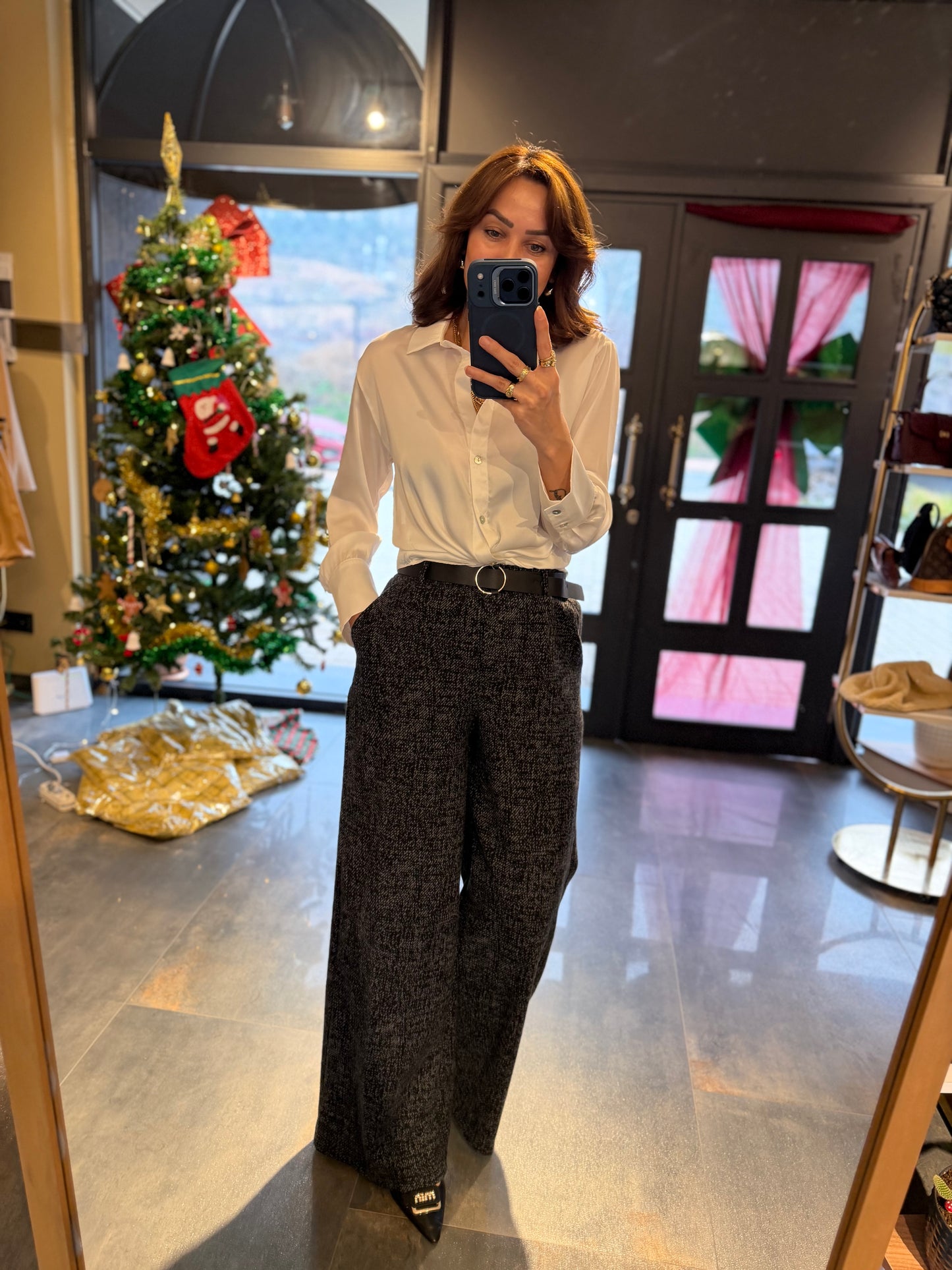 Carina Siyah Kaşe Pantolon