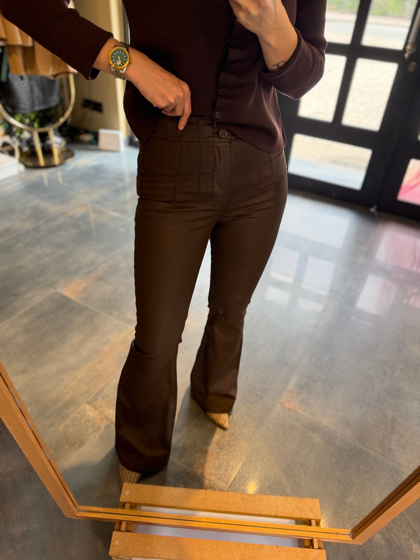 Xlove Mumlu Kahve İspanyol Pantolon