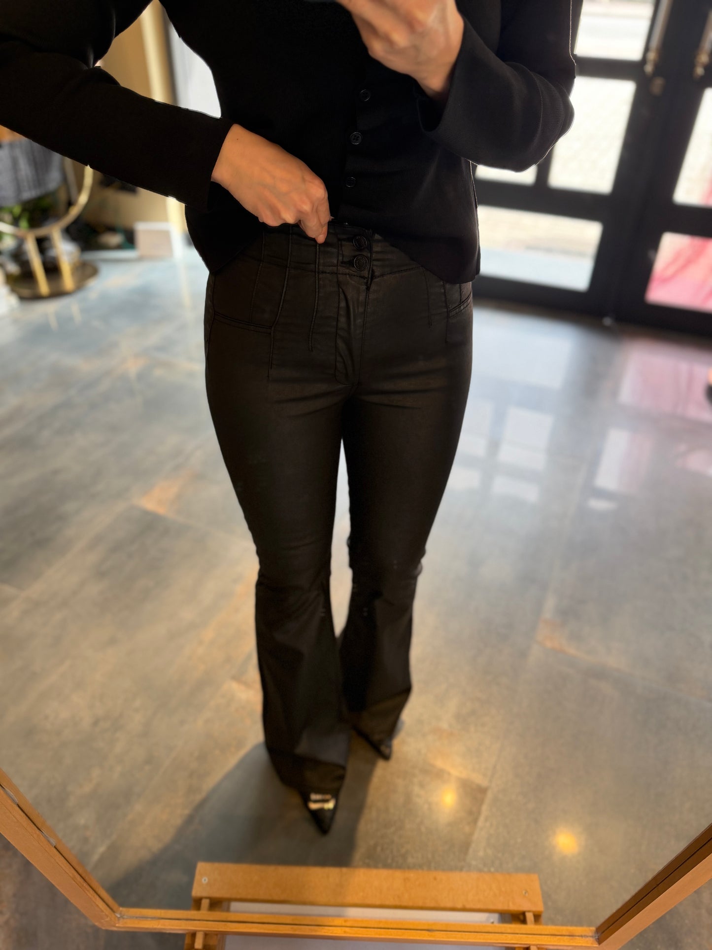 Xlove Mumlu Siyah İspanyol Pantolon