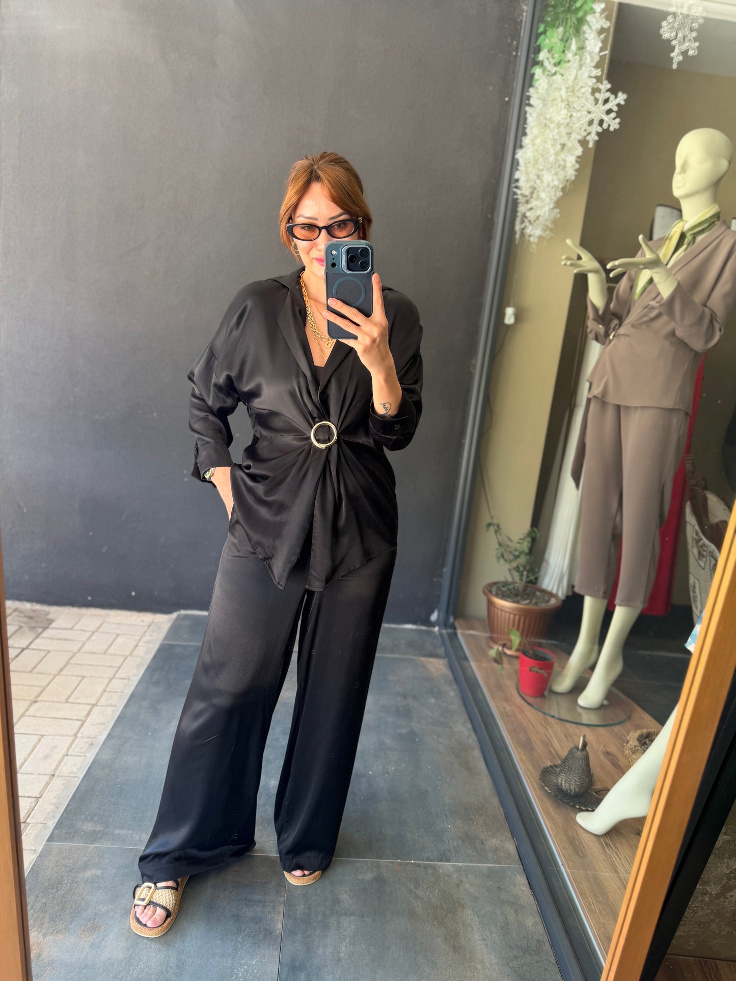 Siyah Saten Premium Takım
