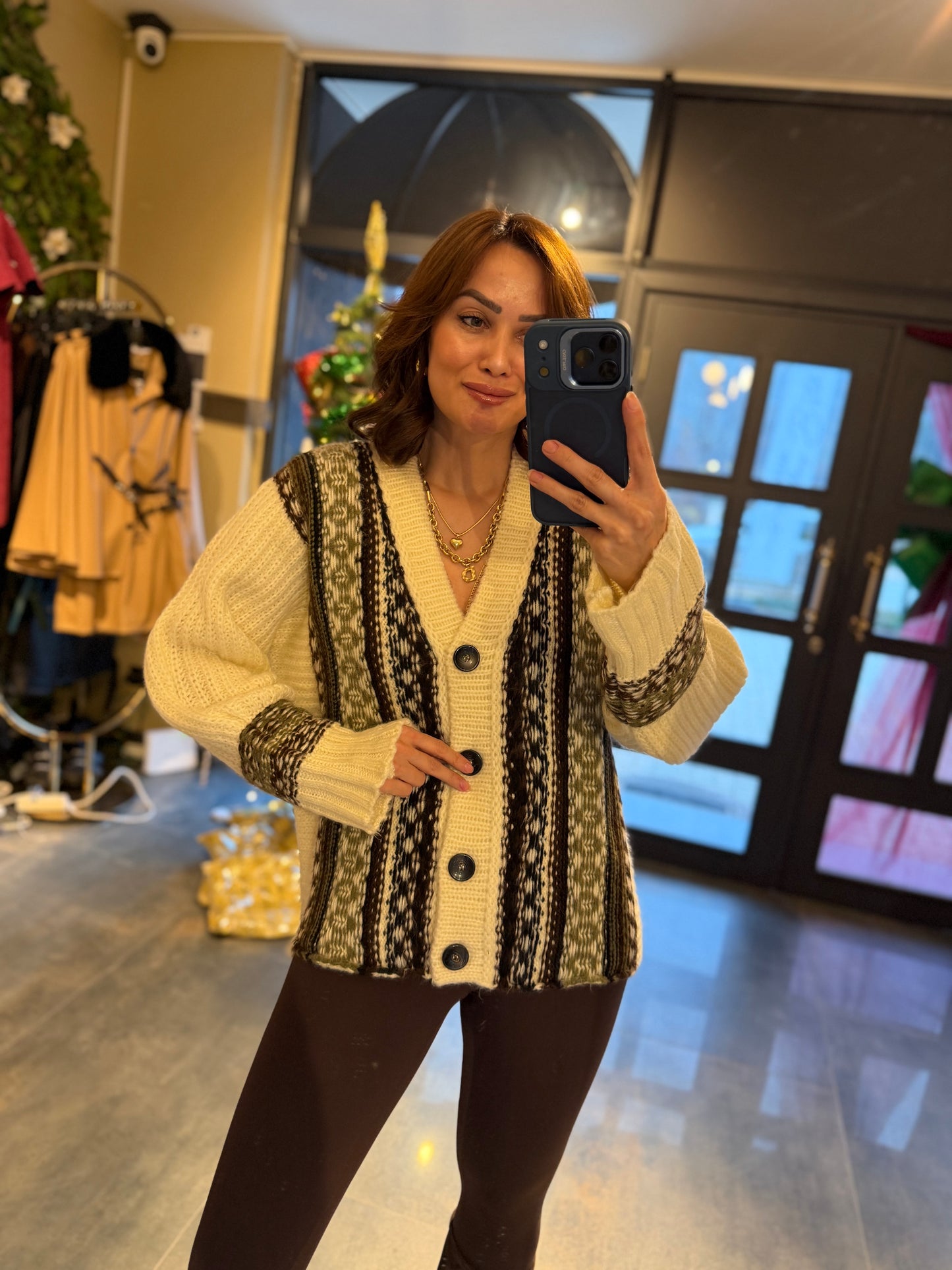 Estas Etnik Desen Hırka