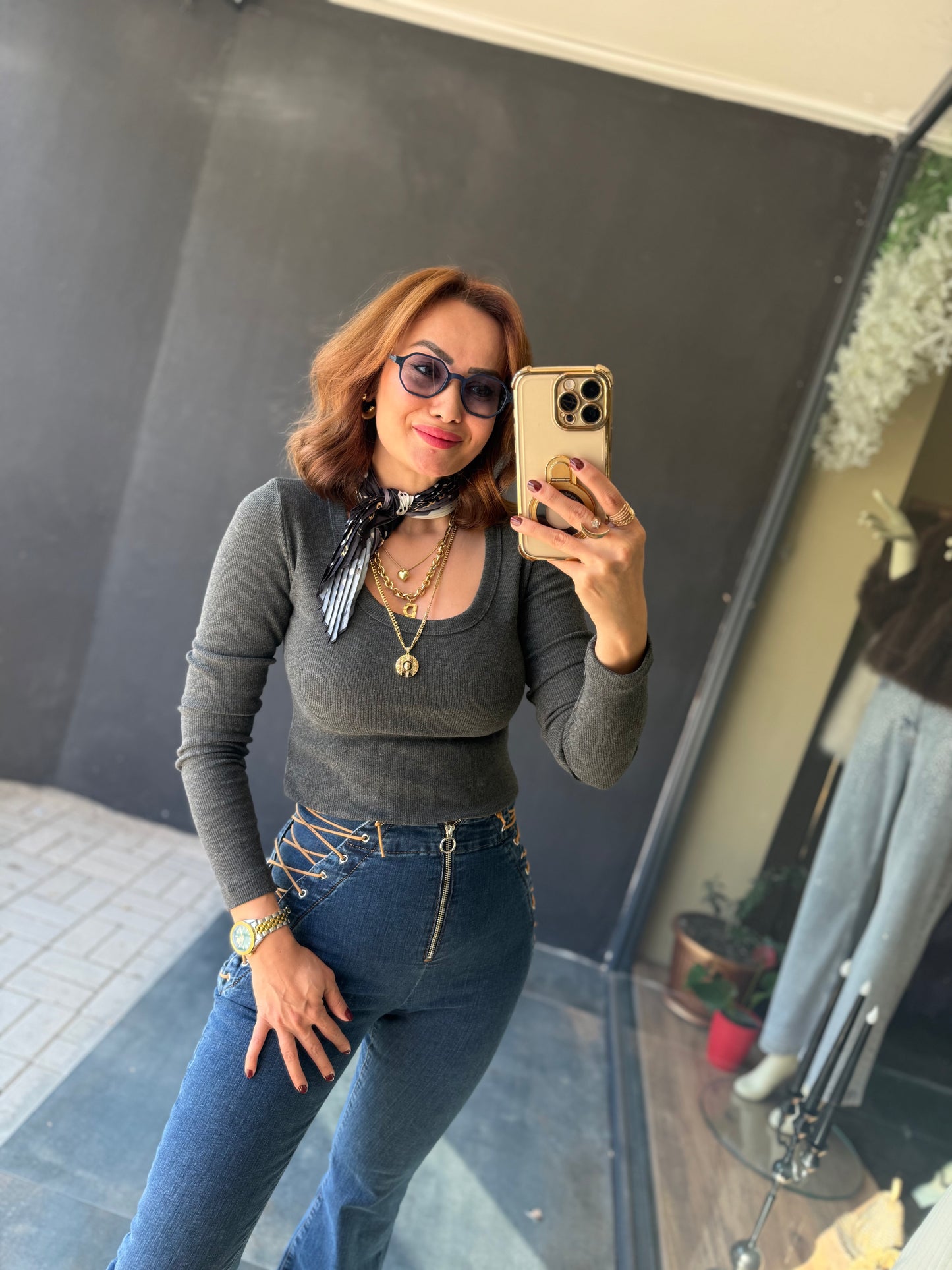 Hayko Gri Basic Bluz