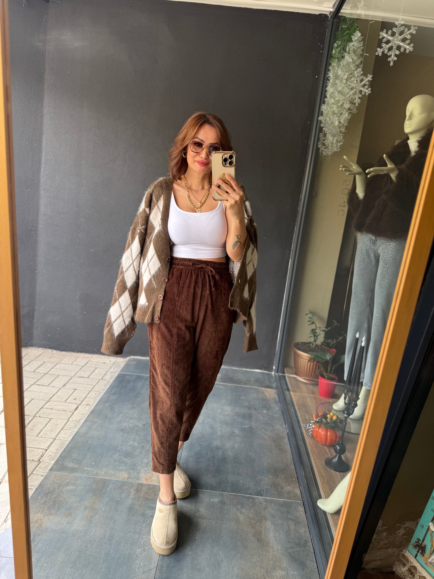 Sory Kahve Kadife Pantolon