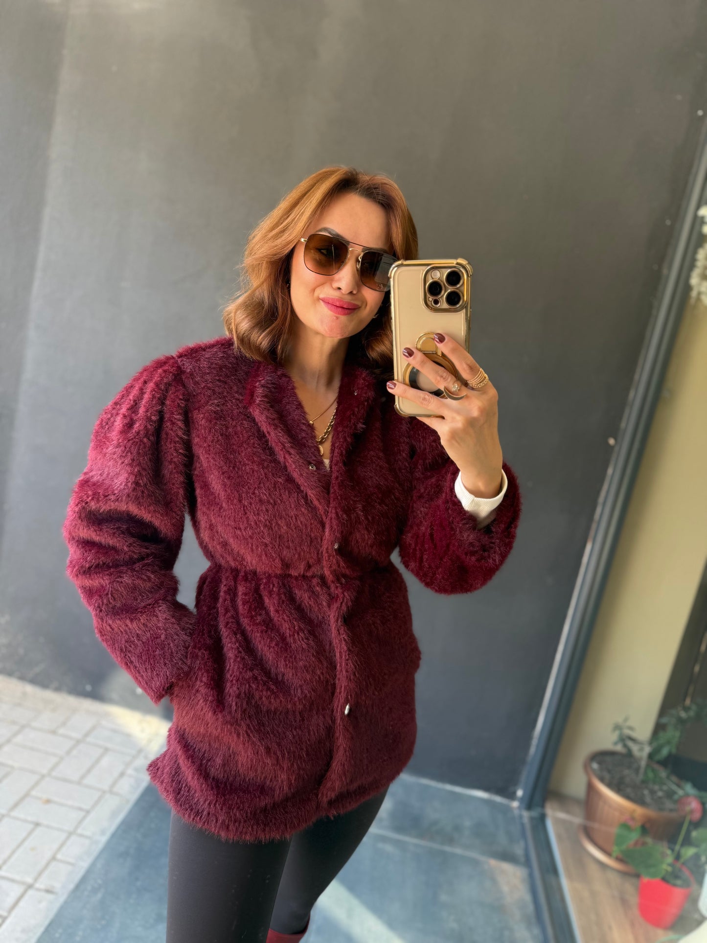 Paris Bordo Premium Kürk