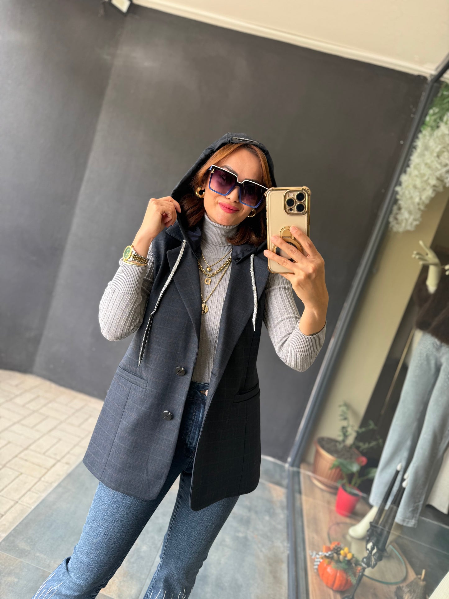 Jojo Kapşonlu Yelek&Ceket