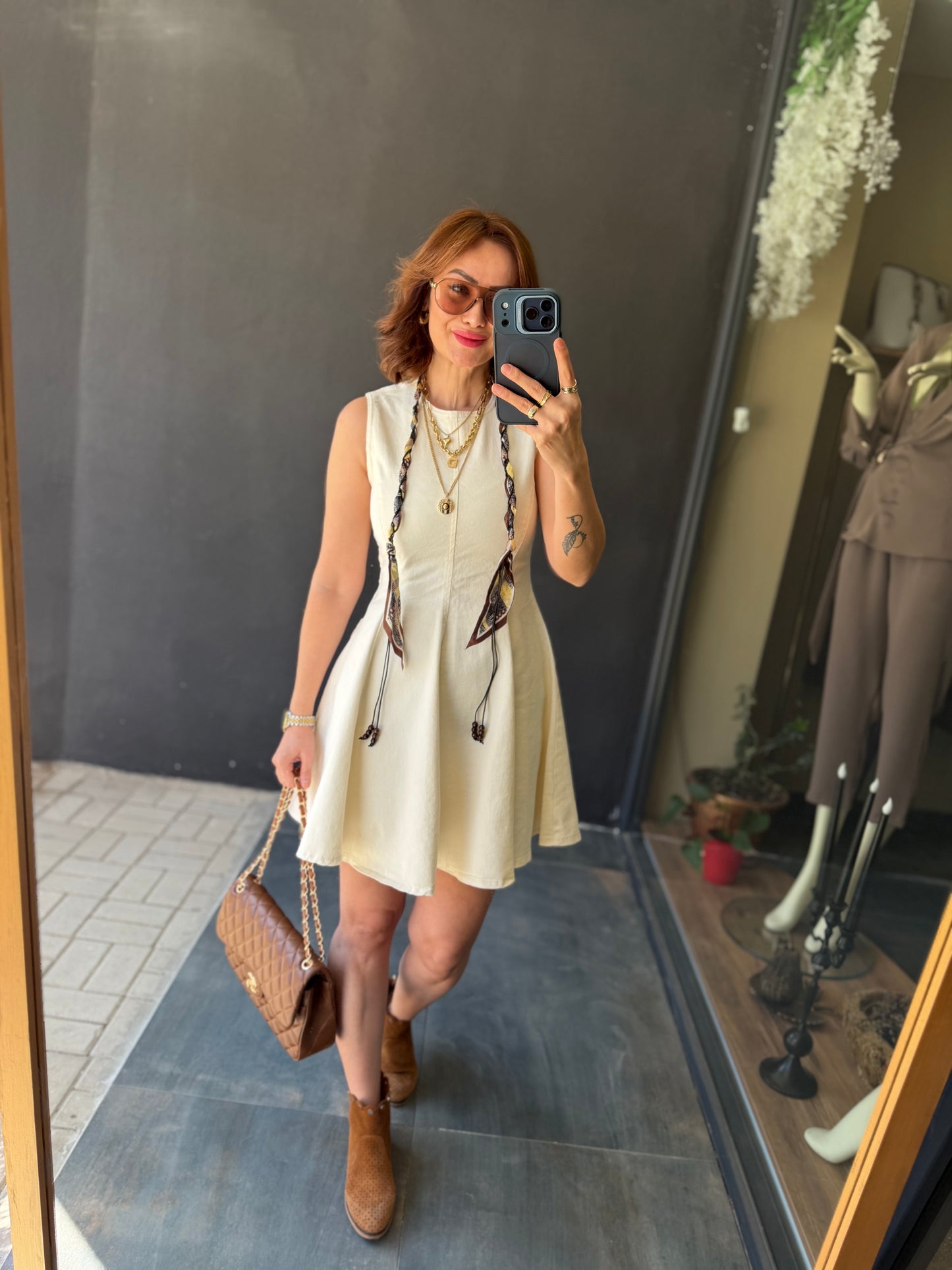 Sezi Bej Jean Mini Elbise