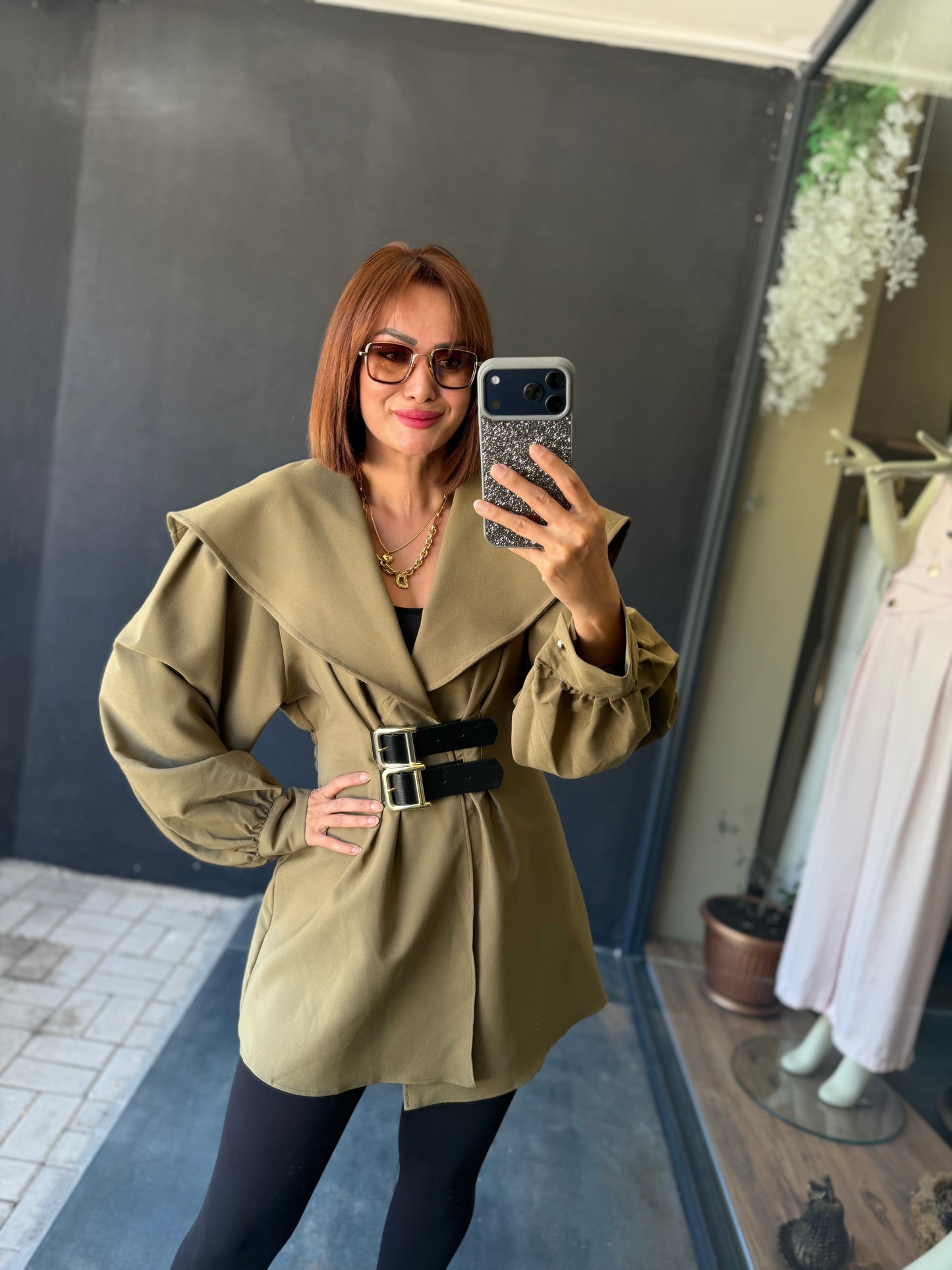 Almira Haki Trenchcoat