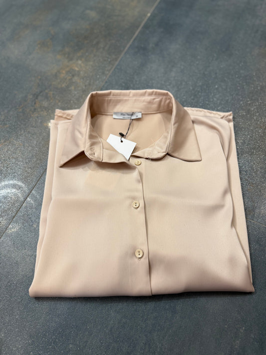 Nira Bej Saten Gömlek