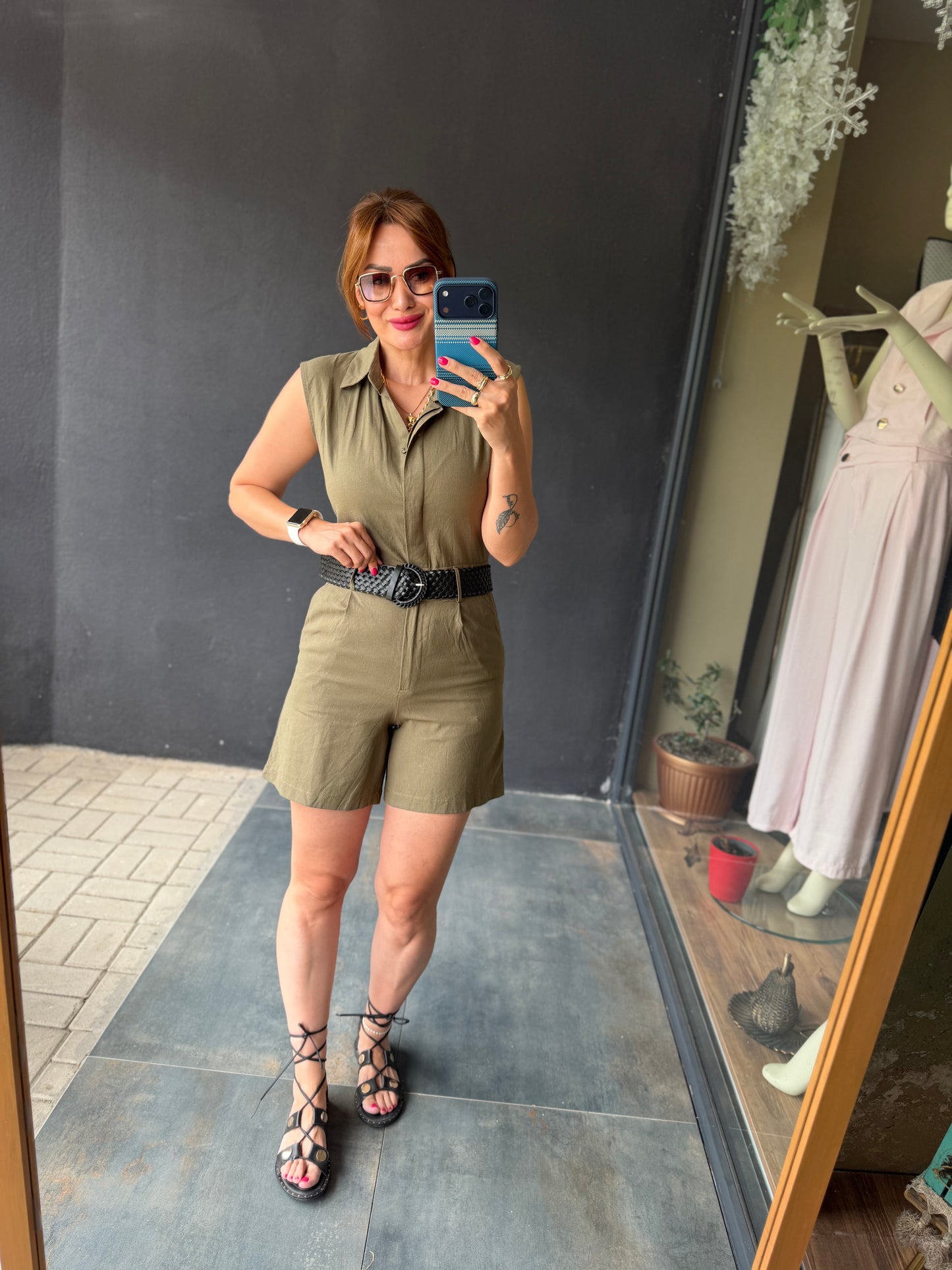 Haki Keten Blush Tulum