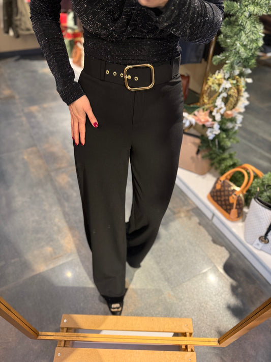 Moremos Siyah Kemerli Pantolon