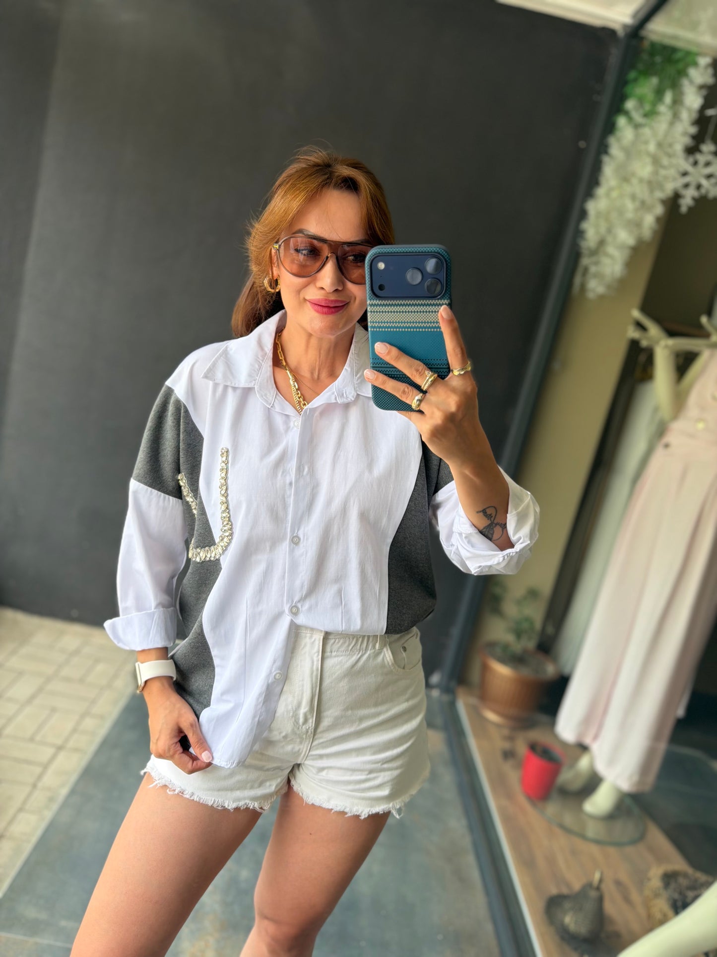 Pearl Pocket Beyaz Gömlek ✨