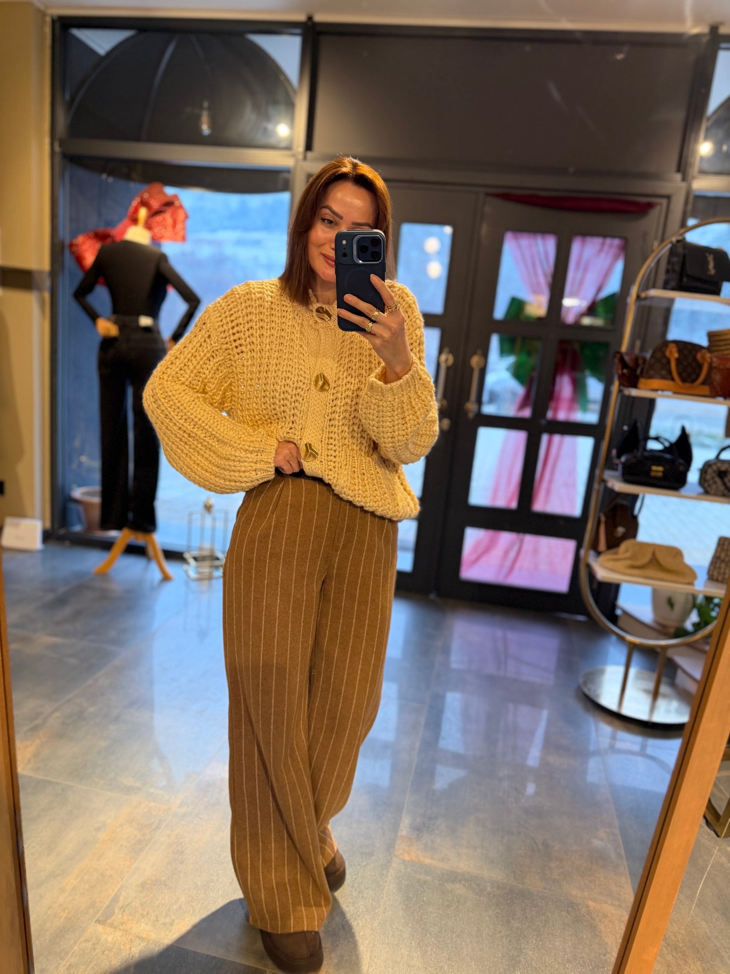 Elegance Kahve Kaşe Pantolon