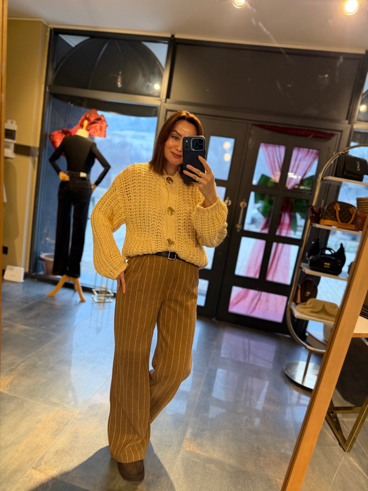 Elegance Kahve Kaşe Pantolon