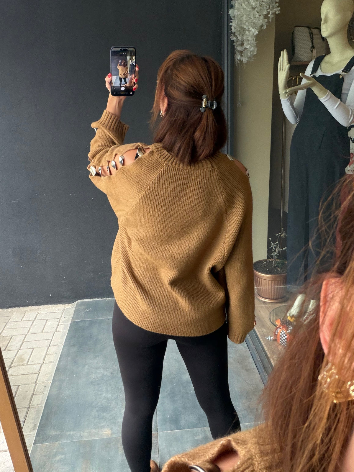 Beky Camel Kolları Düğme Detaylı Triko