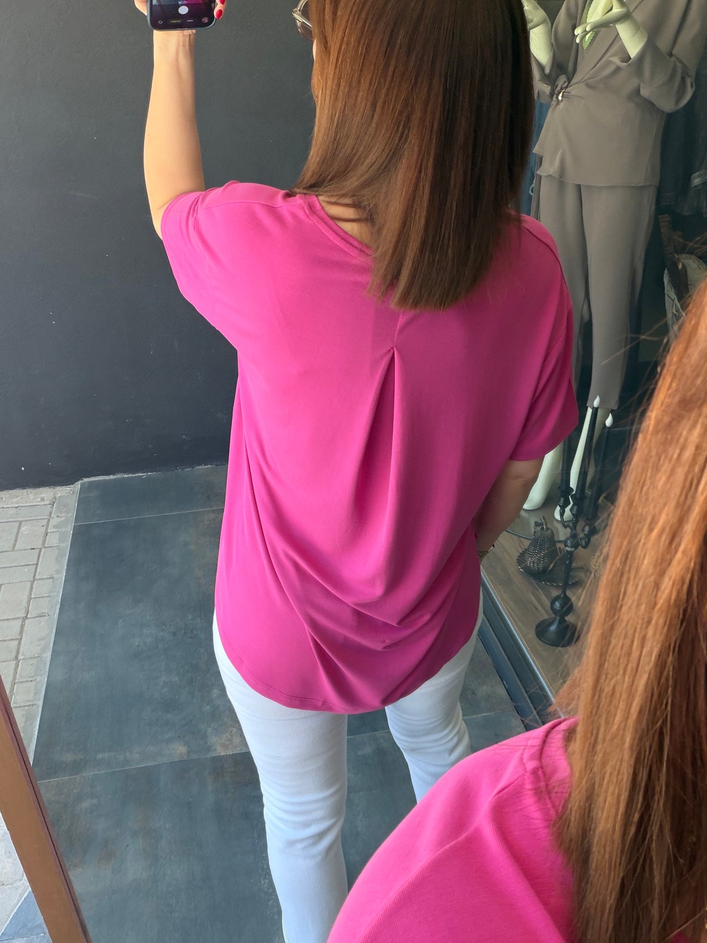 Dark Pembe Modal Basic T-Shirt