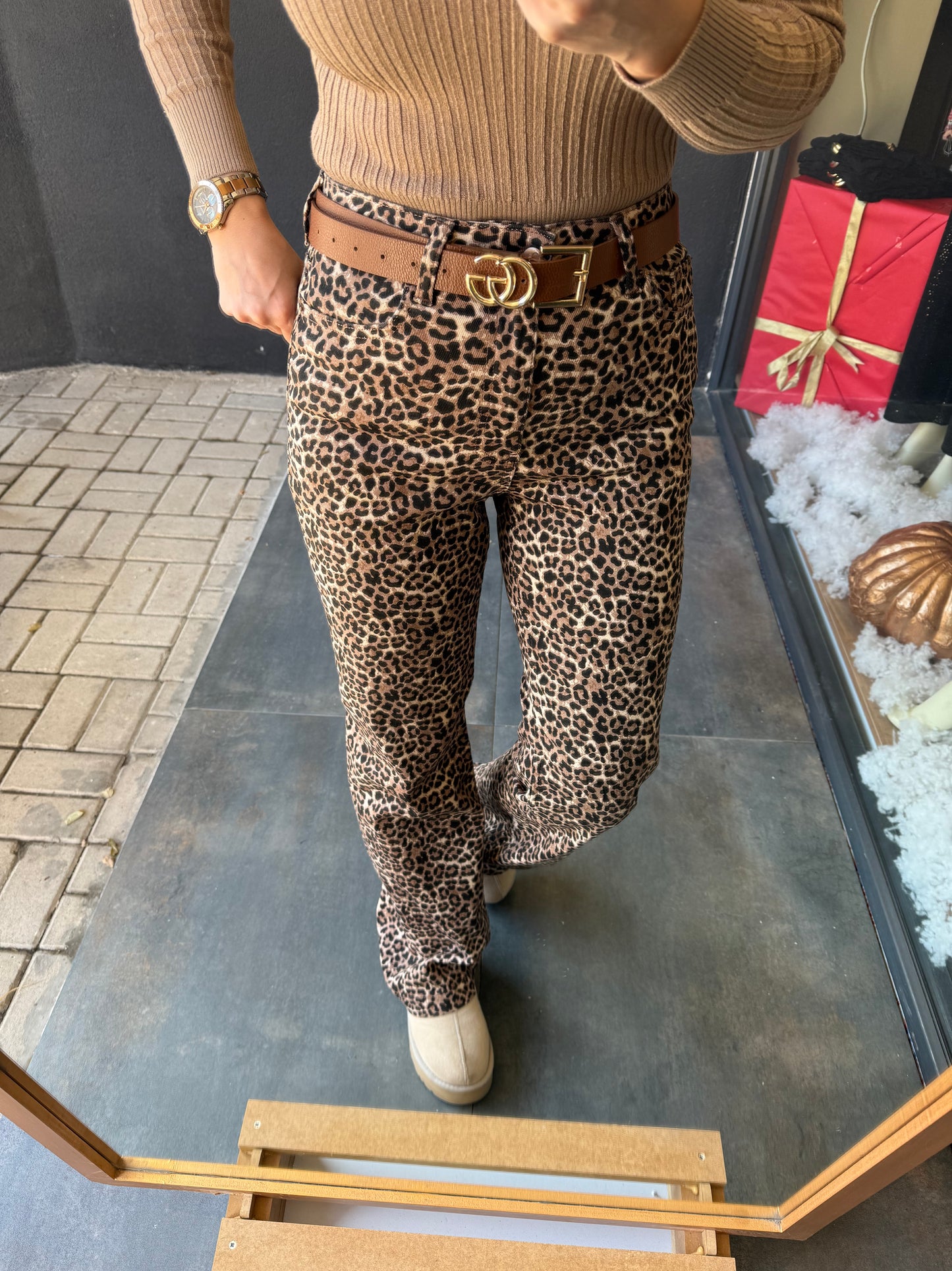 Xlove Leopar Jean Pantolon