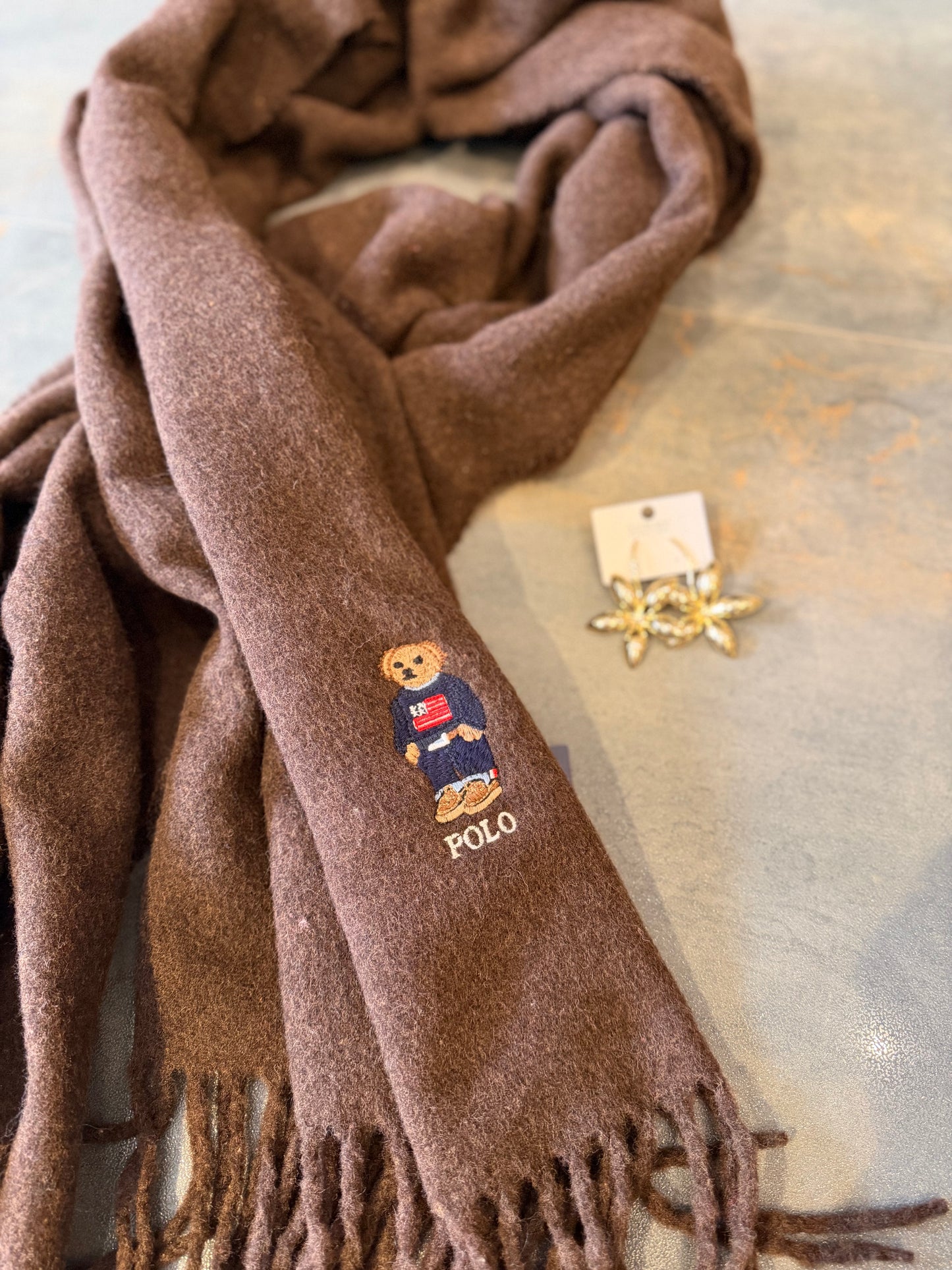 Gustor Kahverengi Peluş Atkı