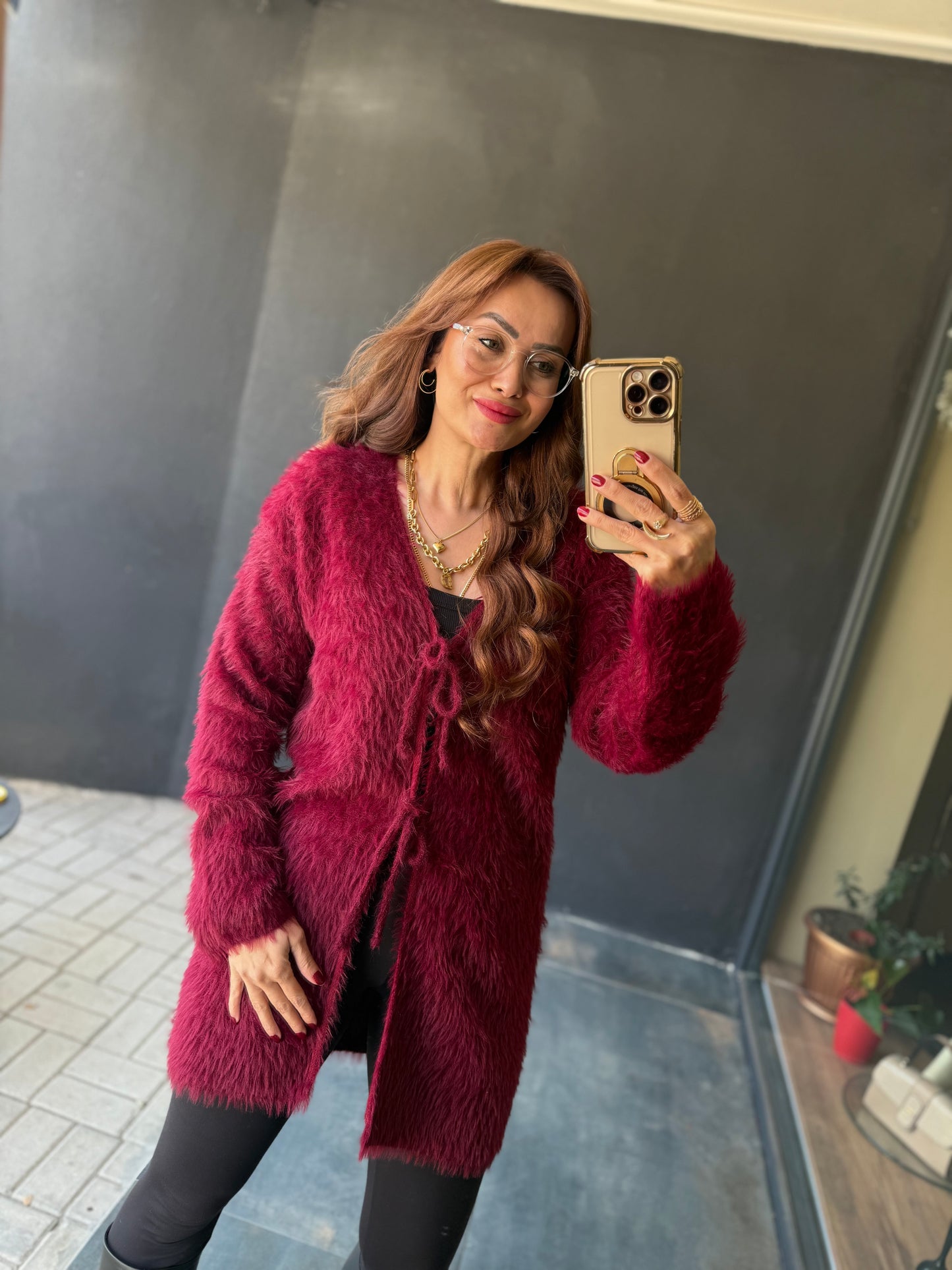 Wouy Bordo Yumoş Hırka