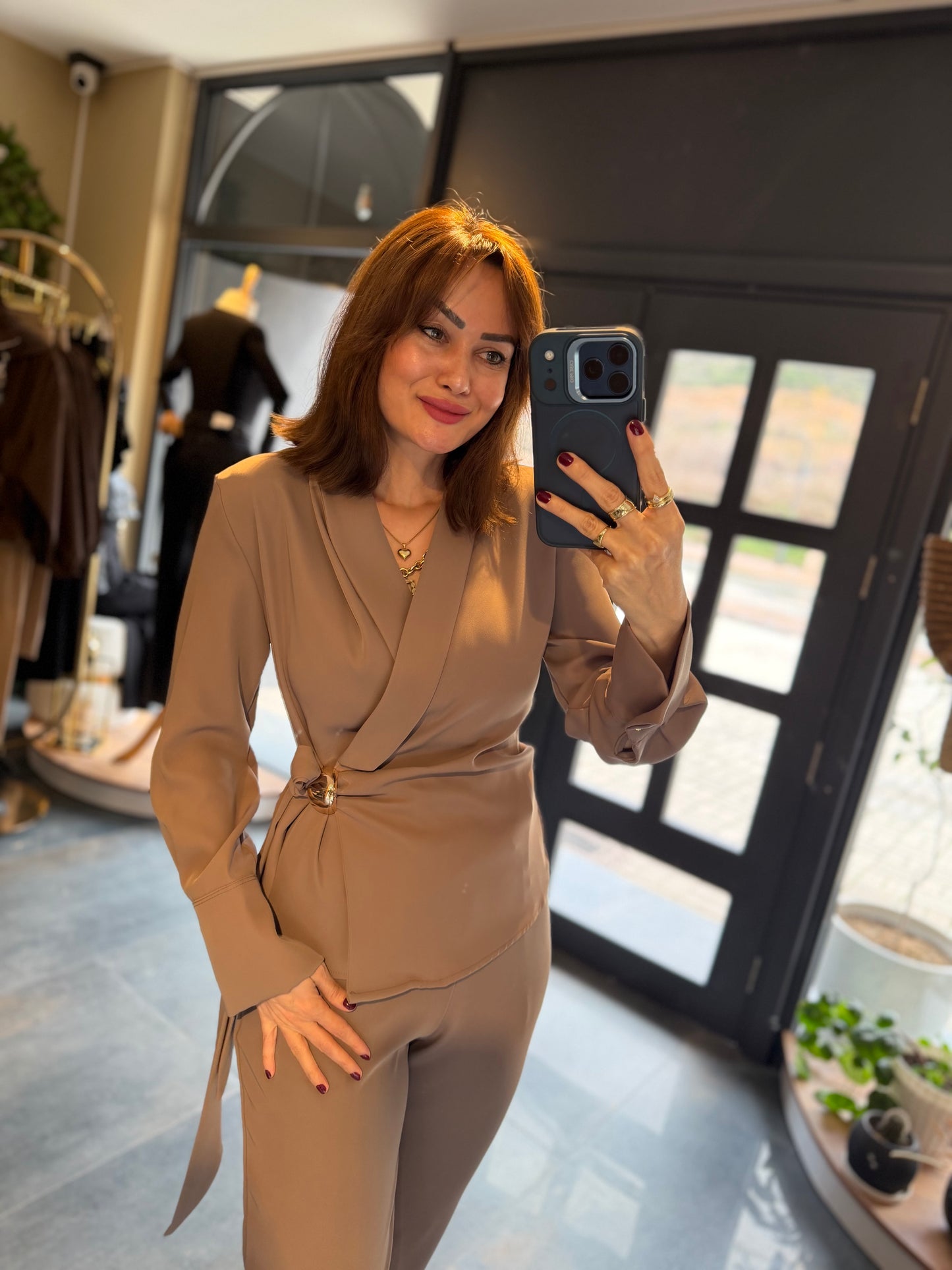 Gerarde Kemer Broşlu Yağ Yeşili Takım