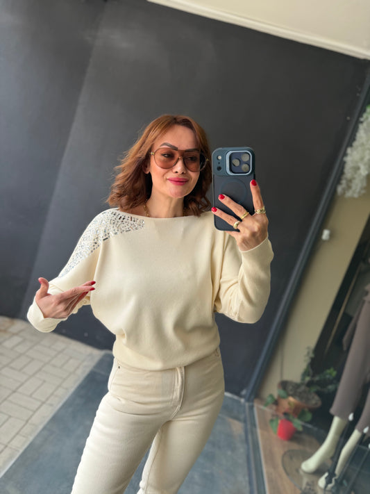 Crowi Bej Elit Triko Bluz