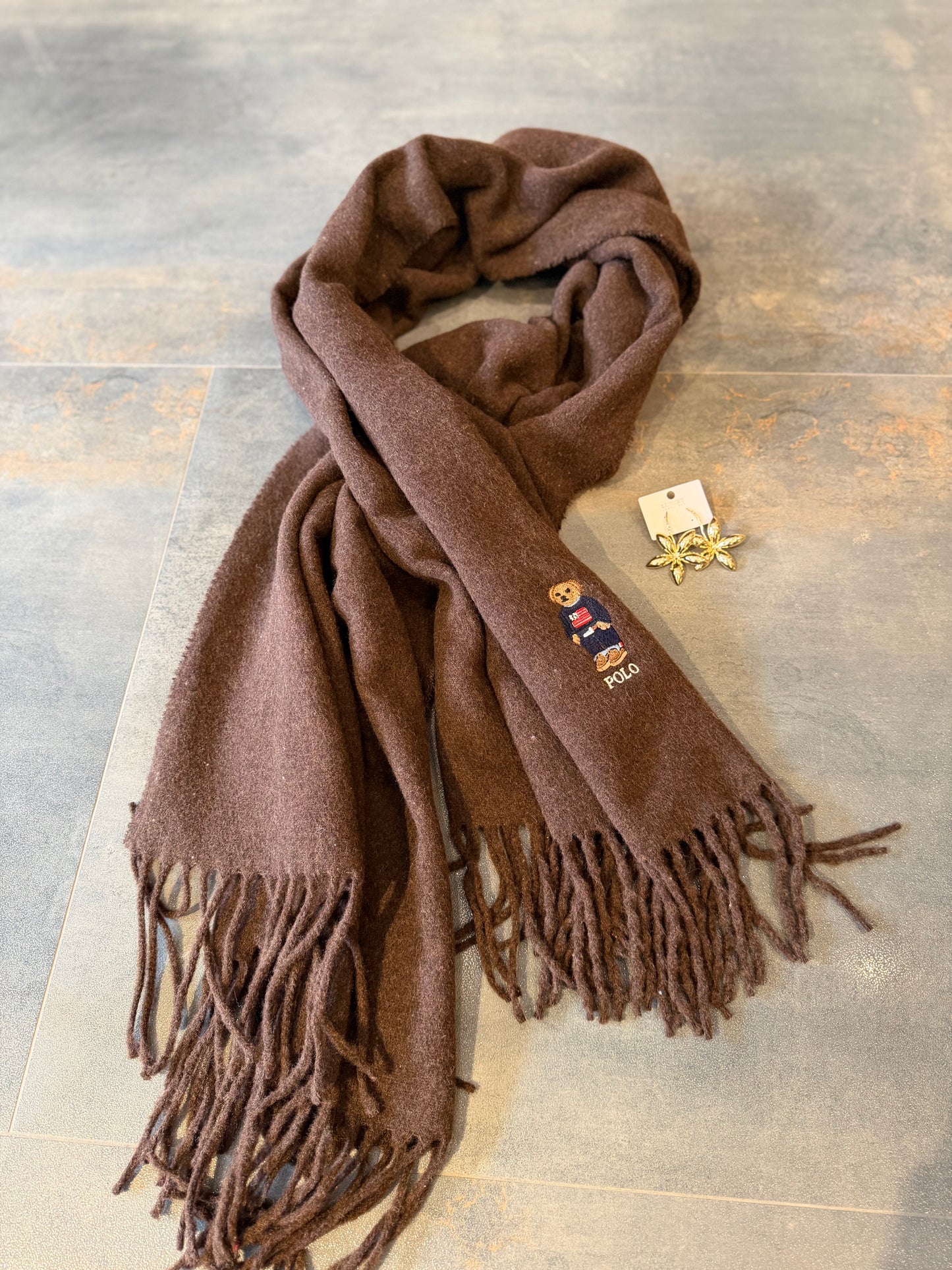 Gustor Kahverengi Peluş Atkı