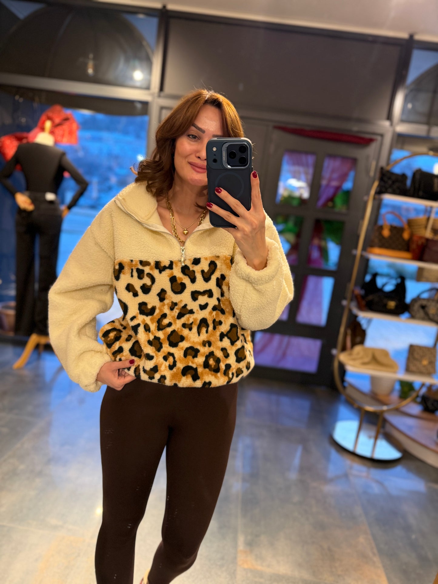 Mzr Leopar Peluş Sweat
