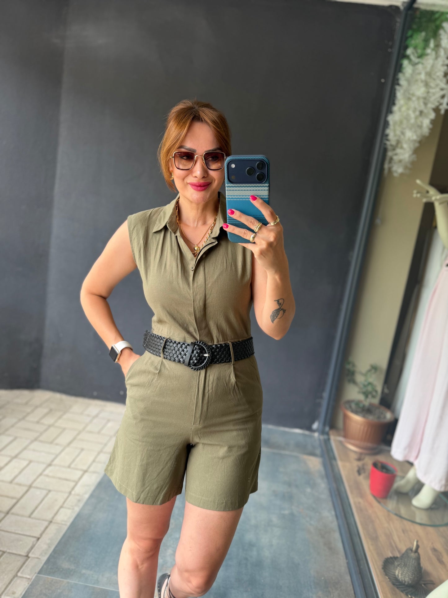 Haki Keten Blush Tulum
