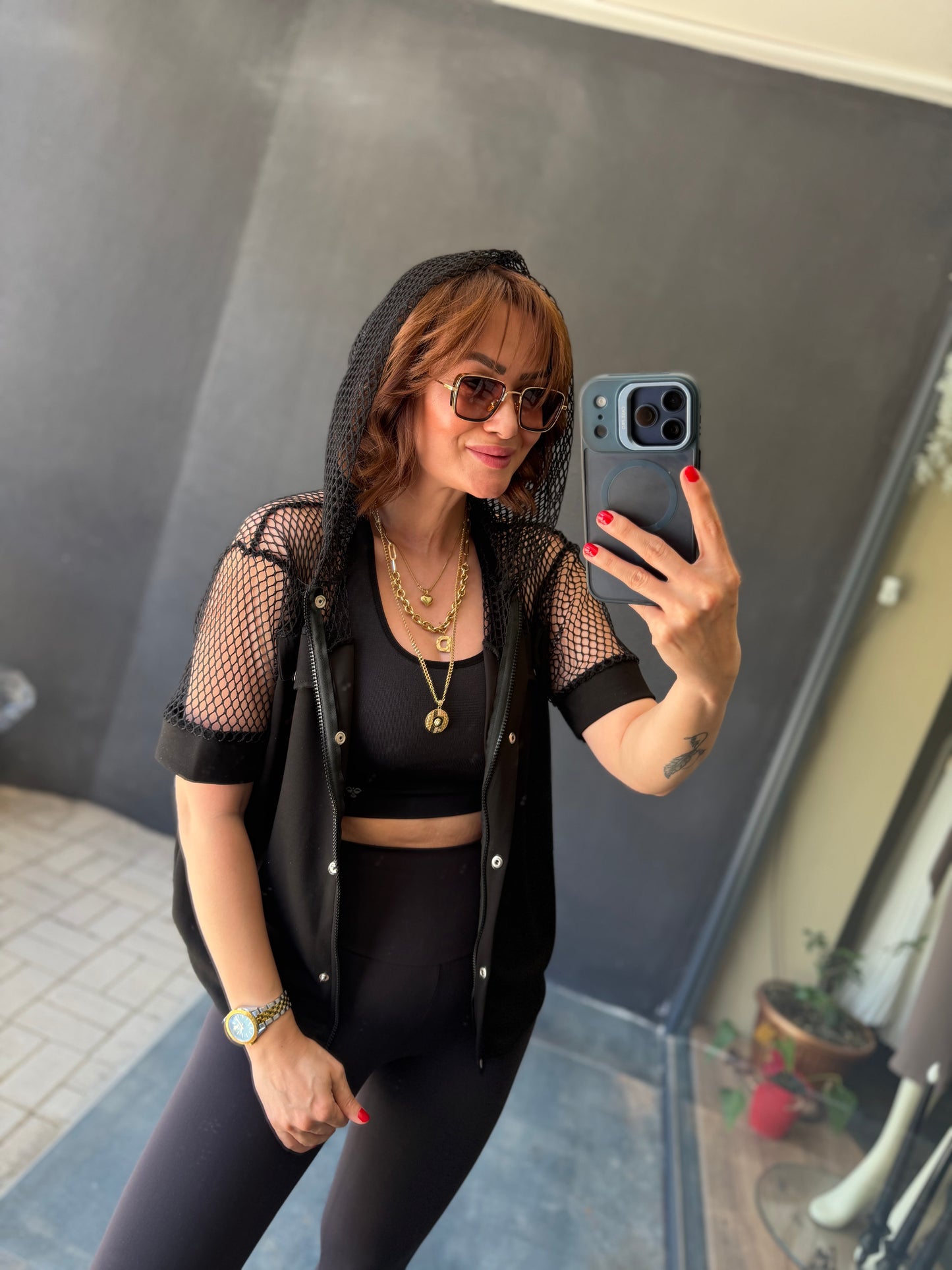 Şems Siyah File Ceket