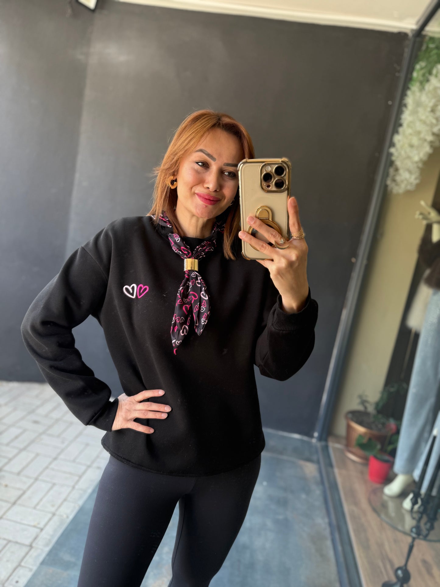 Boho Siyah Aksesuar Detaylı Sweat