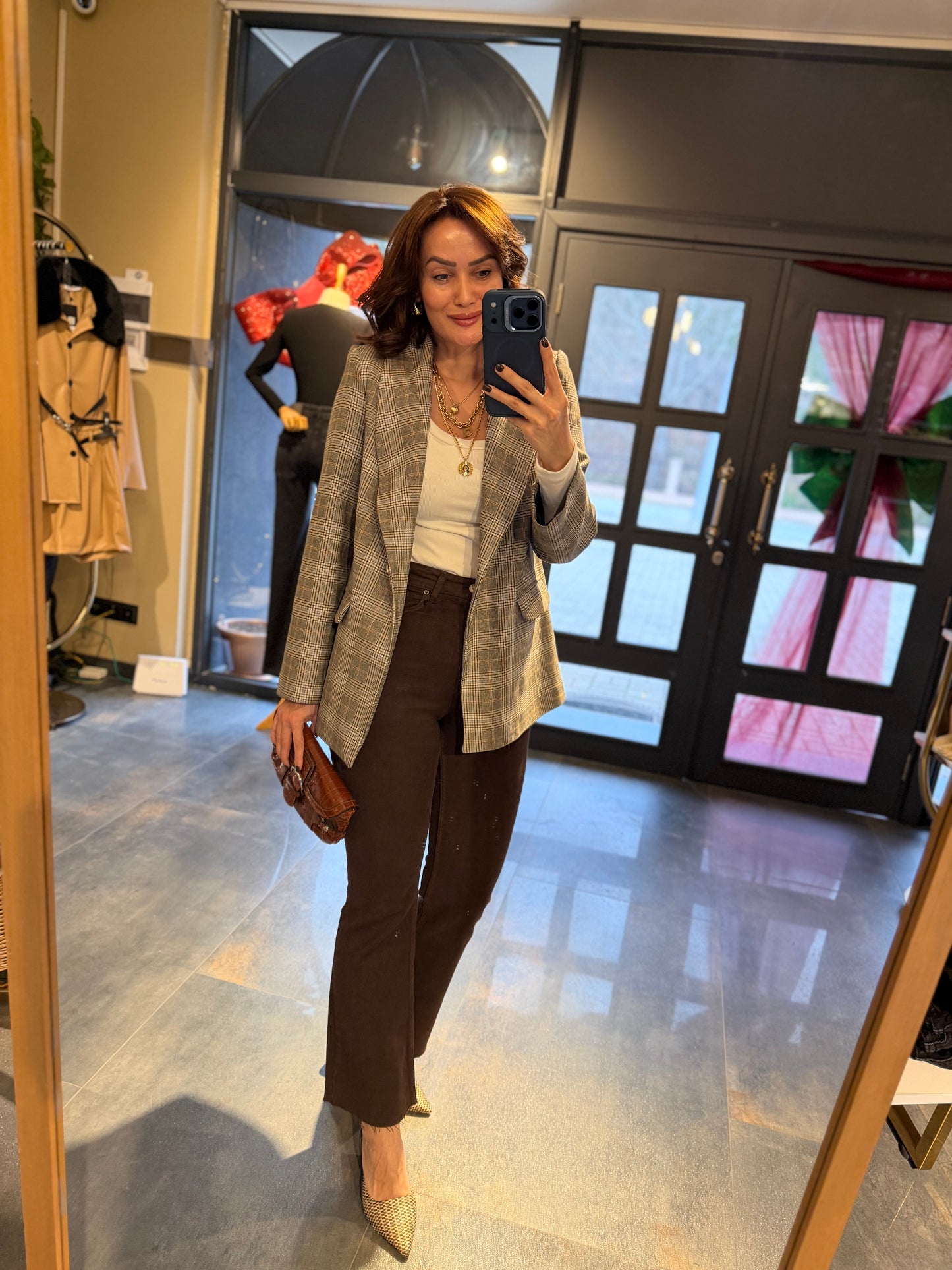 Mavyo Kareli Blazer Ceket