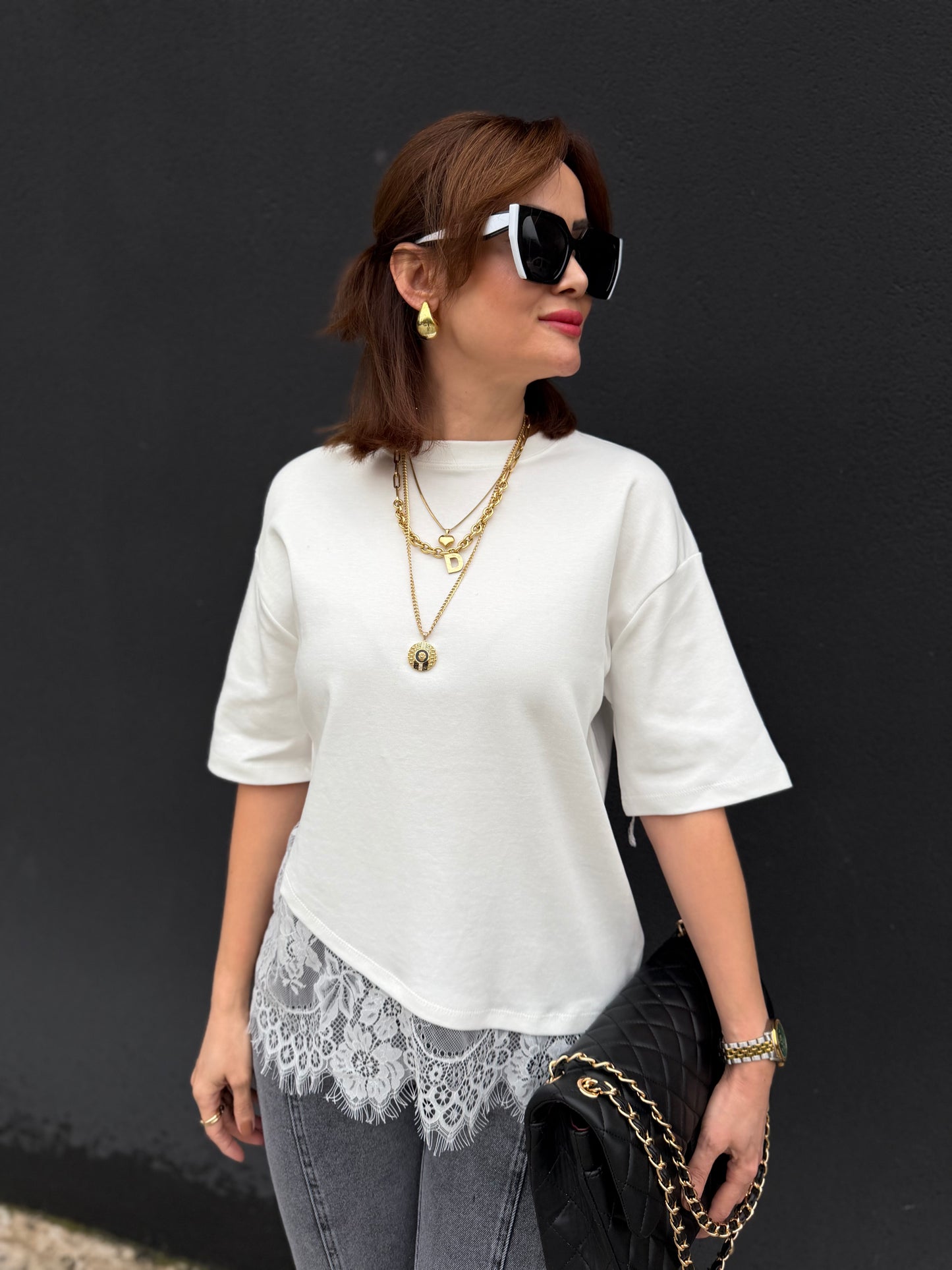 Dantel Etek Uçlu Bluz