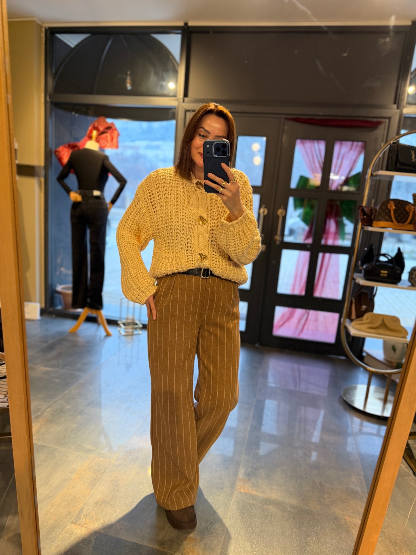 Elegance Kahve Kaşe Pantolon