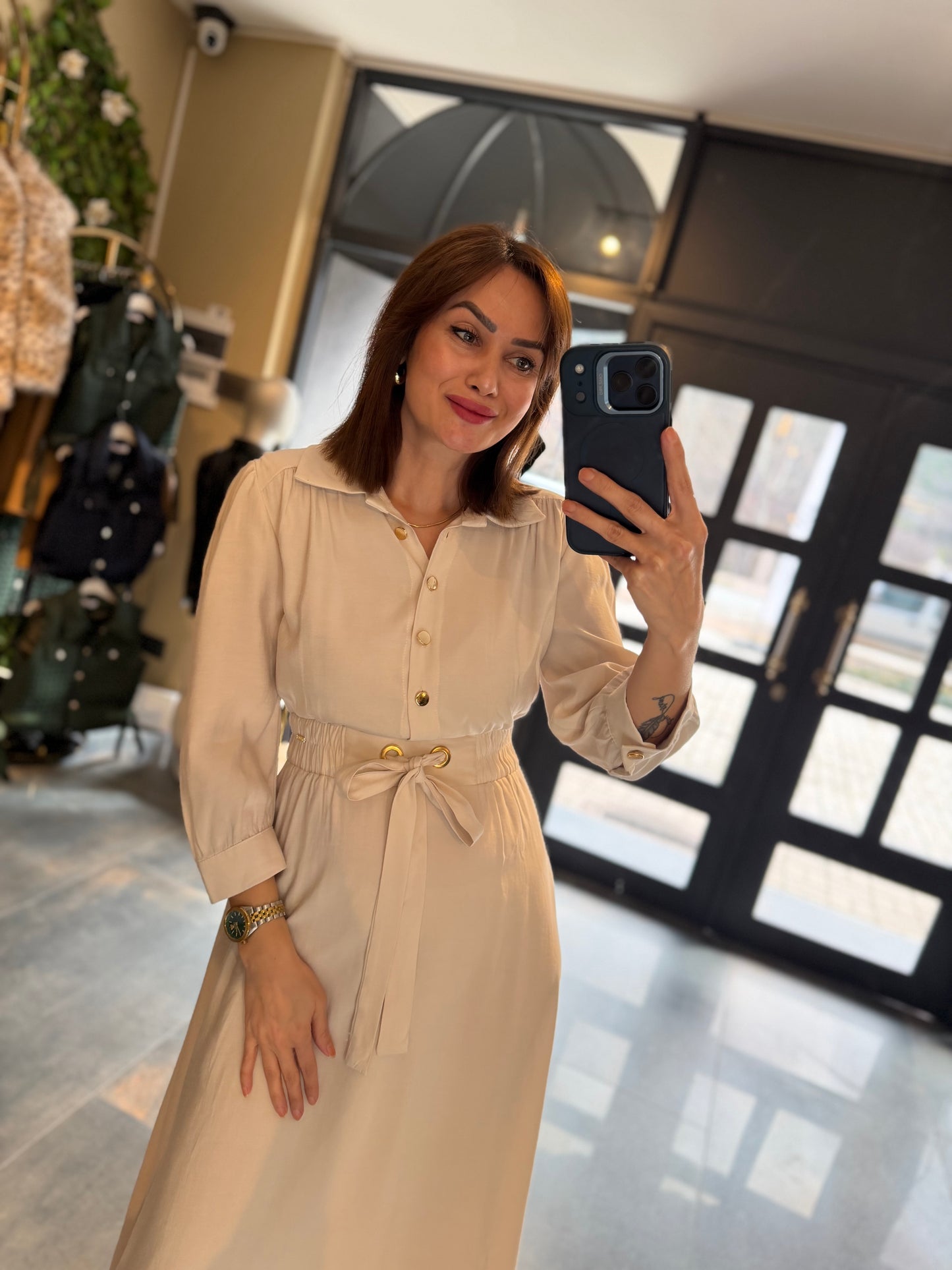 Farko Pamuklu Midi Boy Elbise