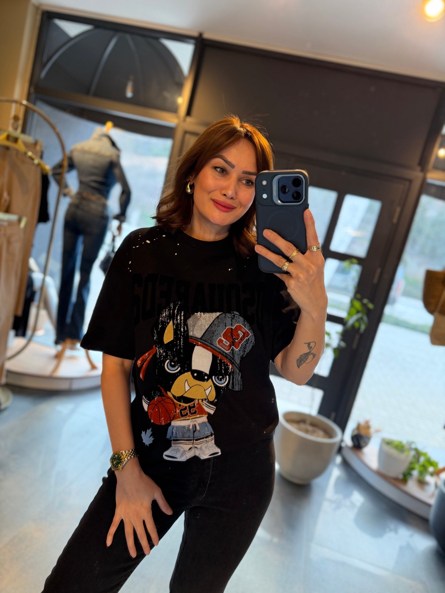 Ayhans Siyah Unisex Pamuk T- Shirt