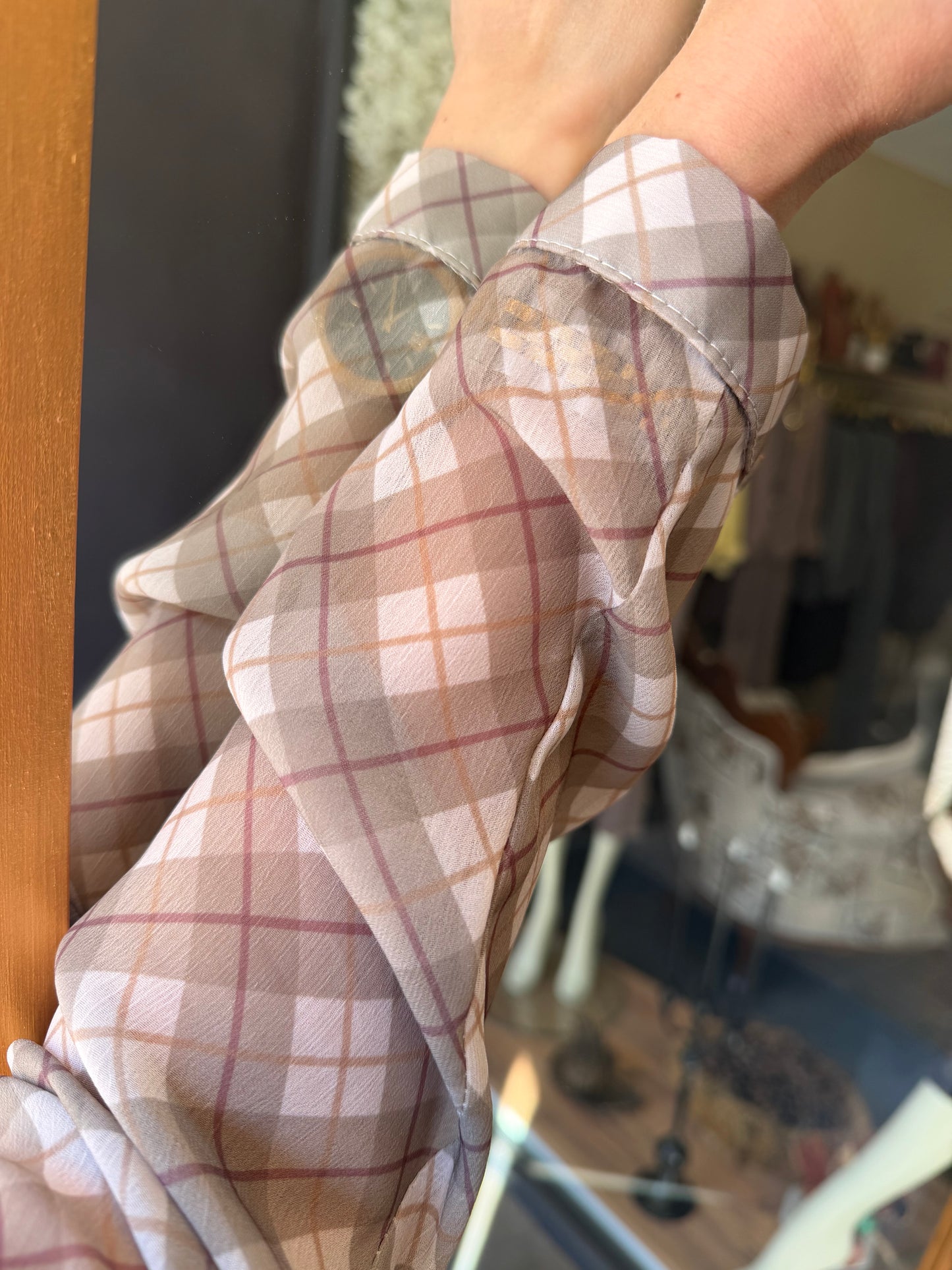 Capo Kemerli Haki Şifon Elbise