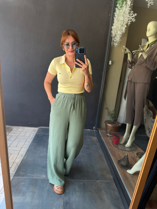Mint Müslin Pantolon & T-Shirt Kombin