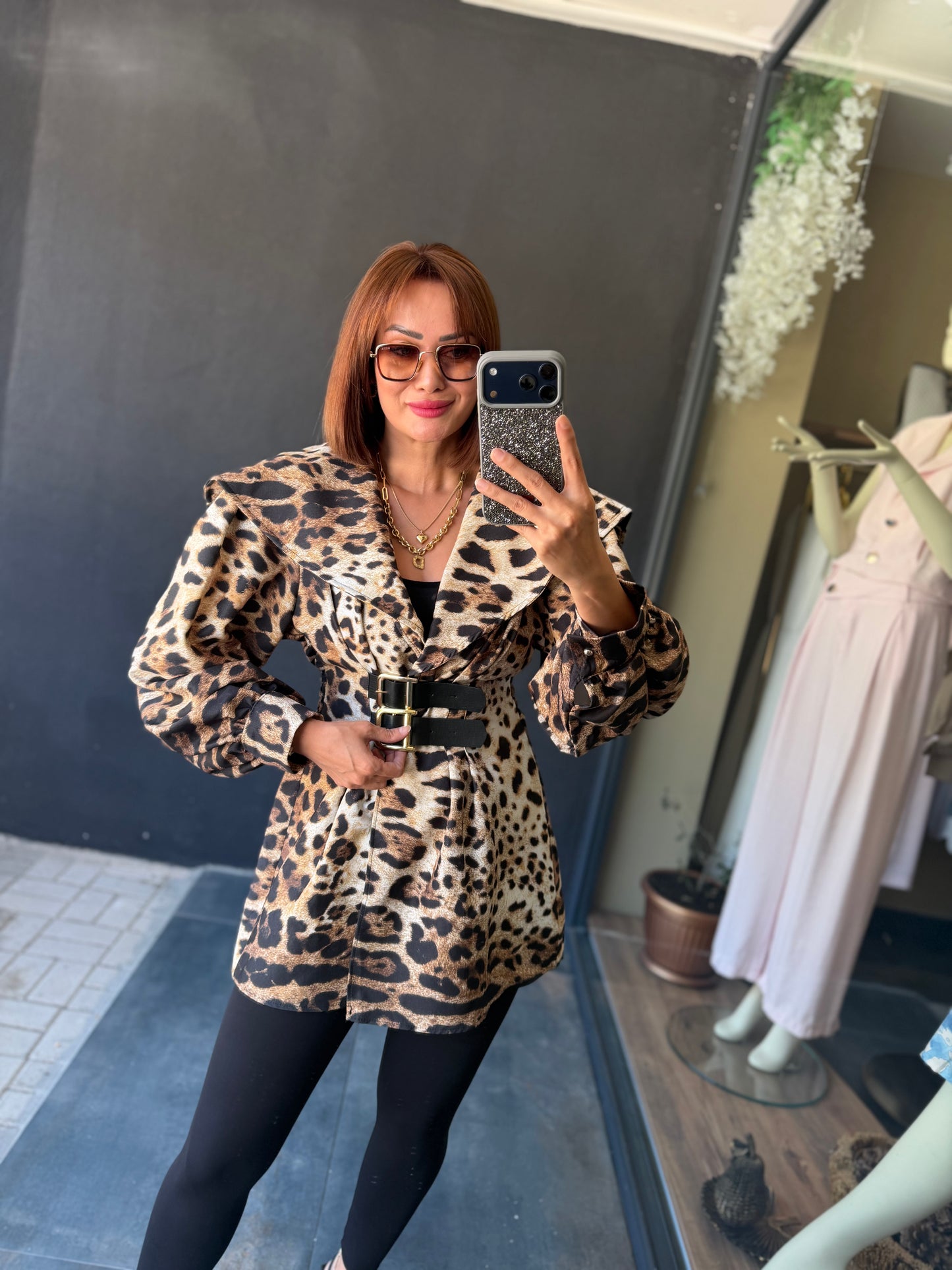 Almira Leopar Trenchcoat