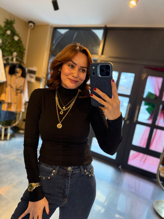 Mysecret Siyah Yarım Balıkçı Body