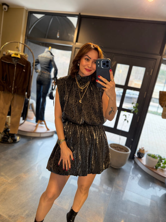 Treyo Gri Balon Elbise