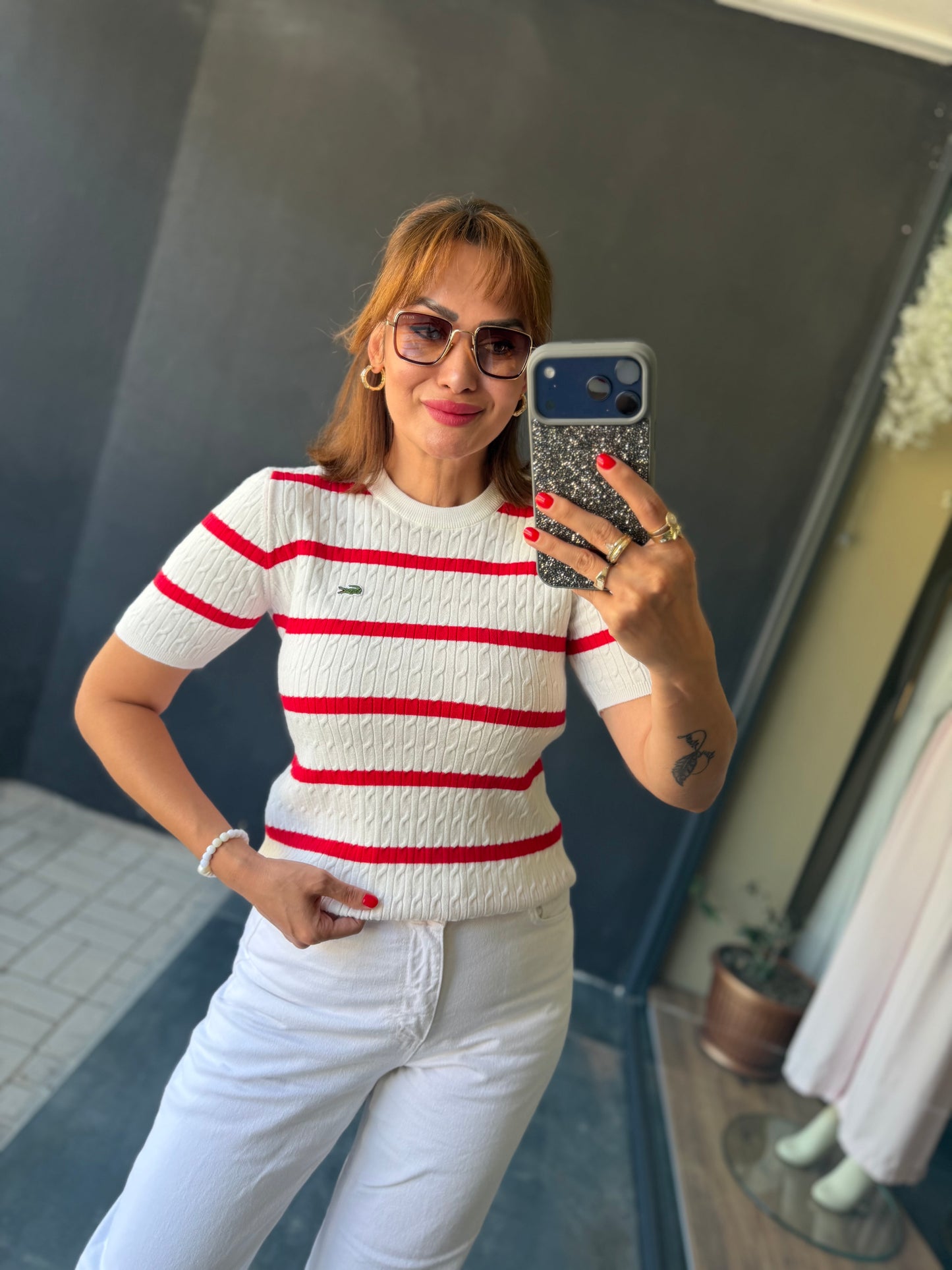Seyven Kırmızı Çizgili Elit Merserize