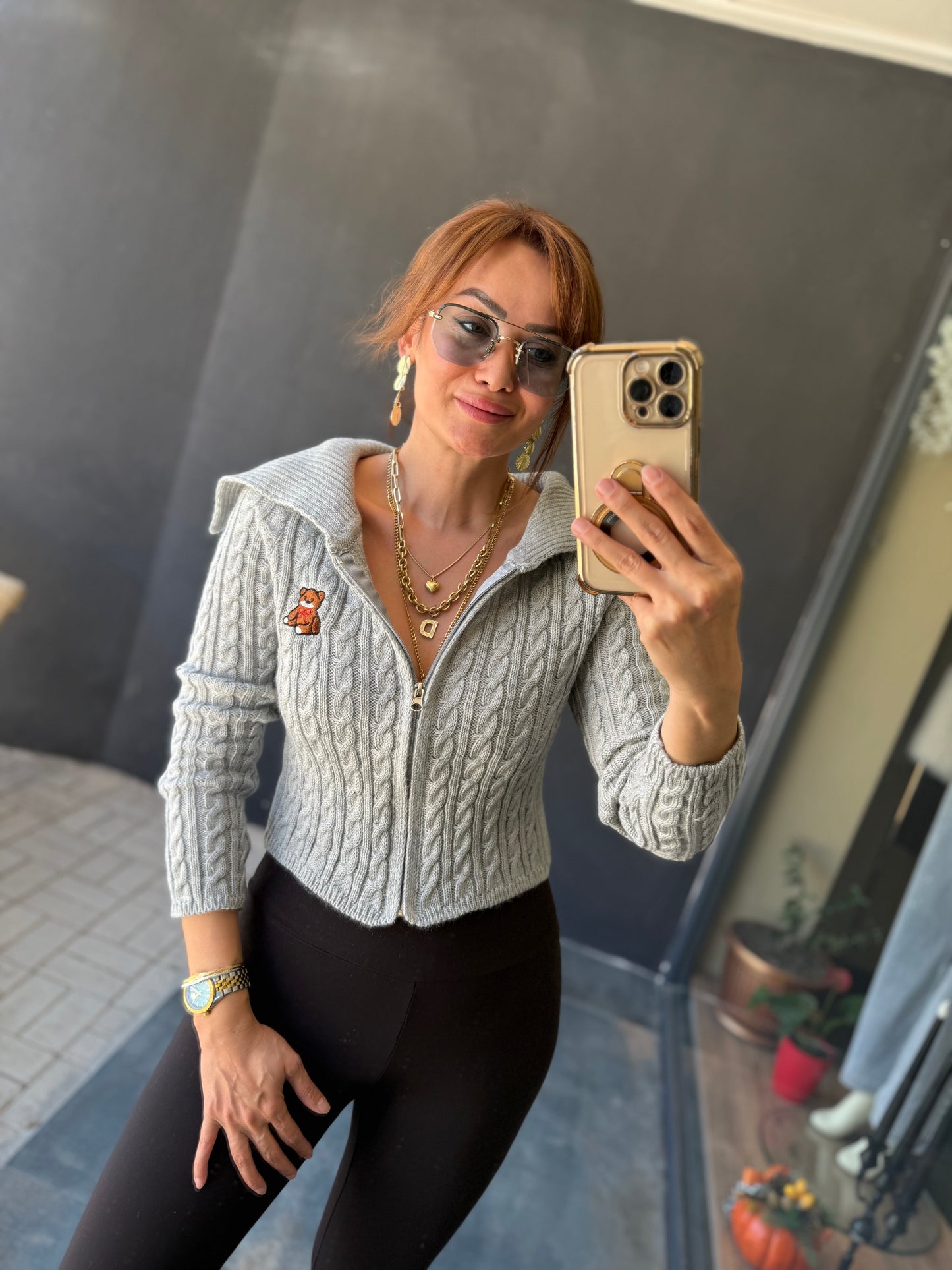 İkonic Gri Teddy Hırka