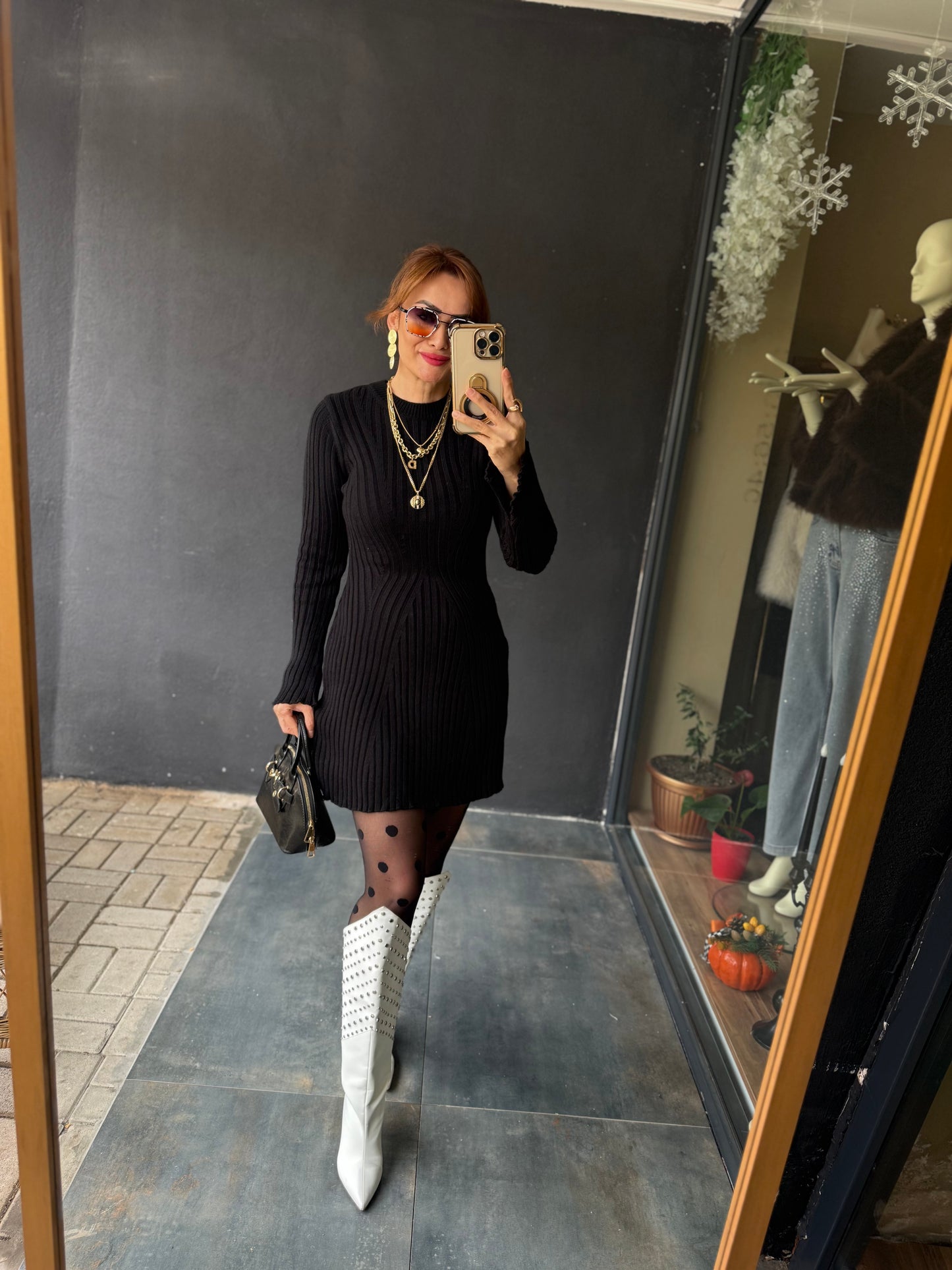 Silva Siyah Triko Elbise