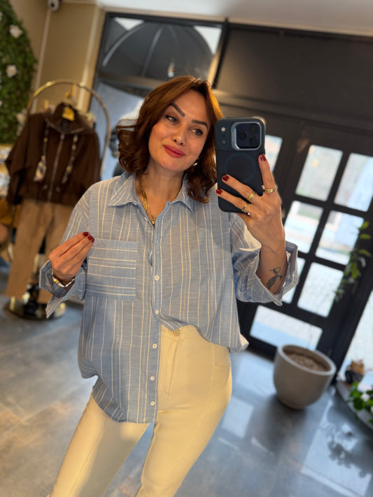 Rent Mavi Çizgili Gömlek